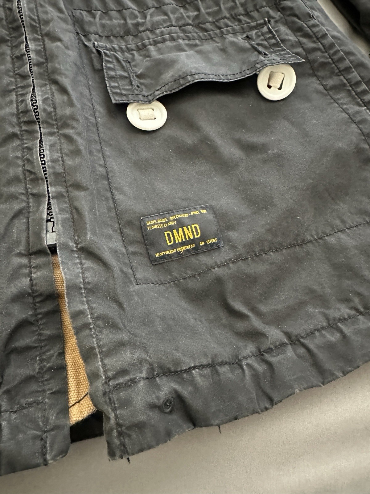 Diamond Supply Co. Men’s Black Hooded Jacket, Zip/Button Pockets – Size M