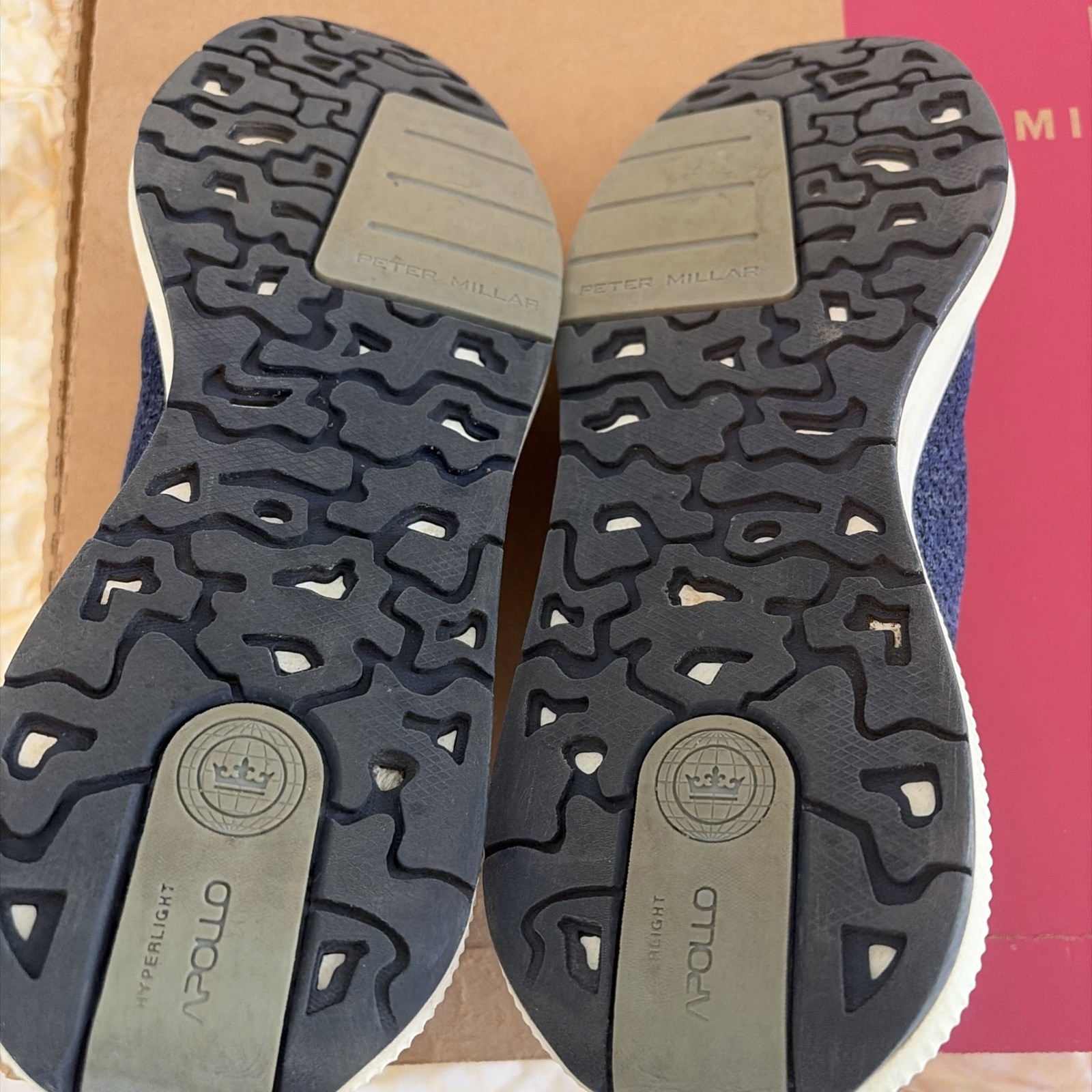 Peter Millar Hyperlight Apollo Men’s Size 10 Navy Blue Knit Sneakers. MSRP $185