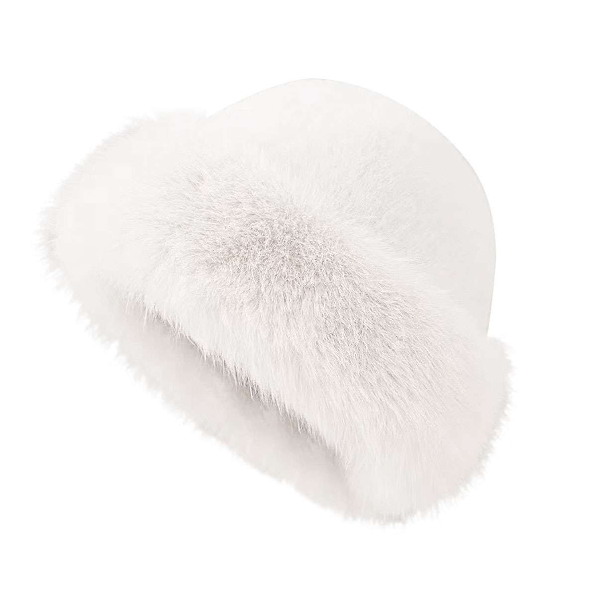 Winter Thickened Faux Fur Hat for Women Warm Plush Fluffy Outdoor Cap