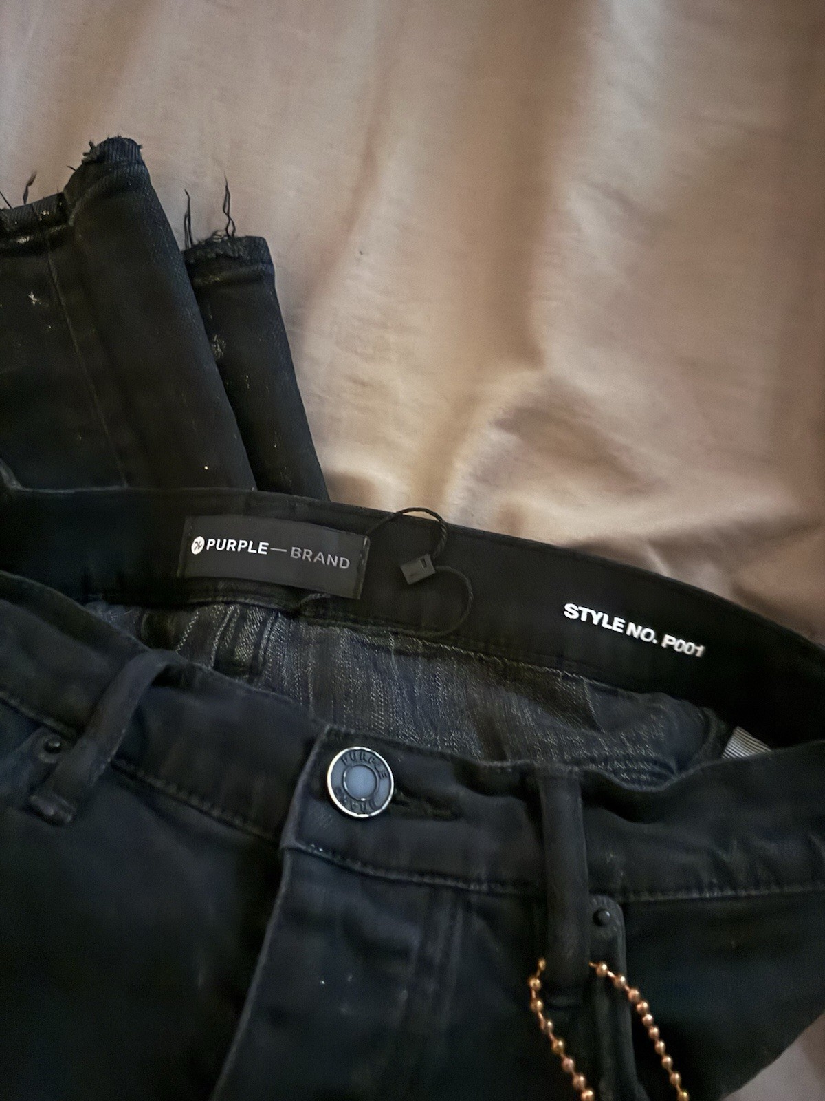 Purple Brand Men’s Black Denim Jeans Slim Skinny Distressed Dark Wash 5-Pocket