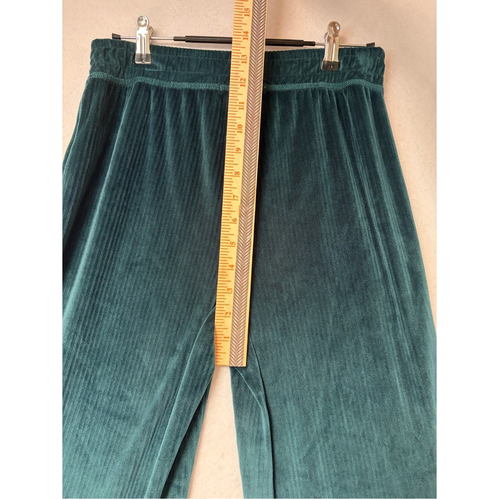 Z Supply Ribbed Velour Loungewear Set Emerald Green Pullover Wide Leg XS NWOT