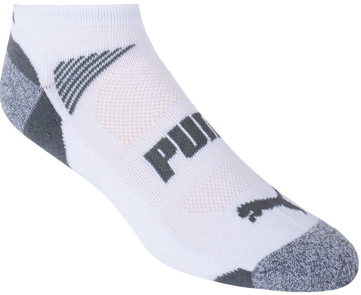 10 Pairs – Puma Men’s No Show Low Cut Socks, WHITE Select Size