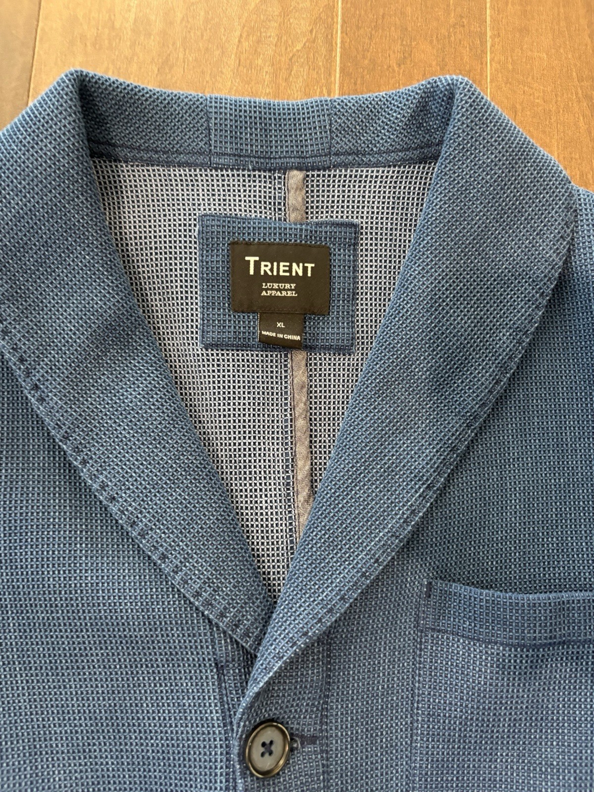 TRIENT XL Blue Shawl Collar Jacket