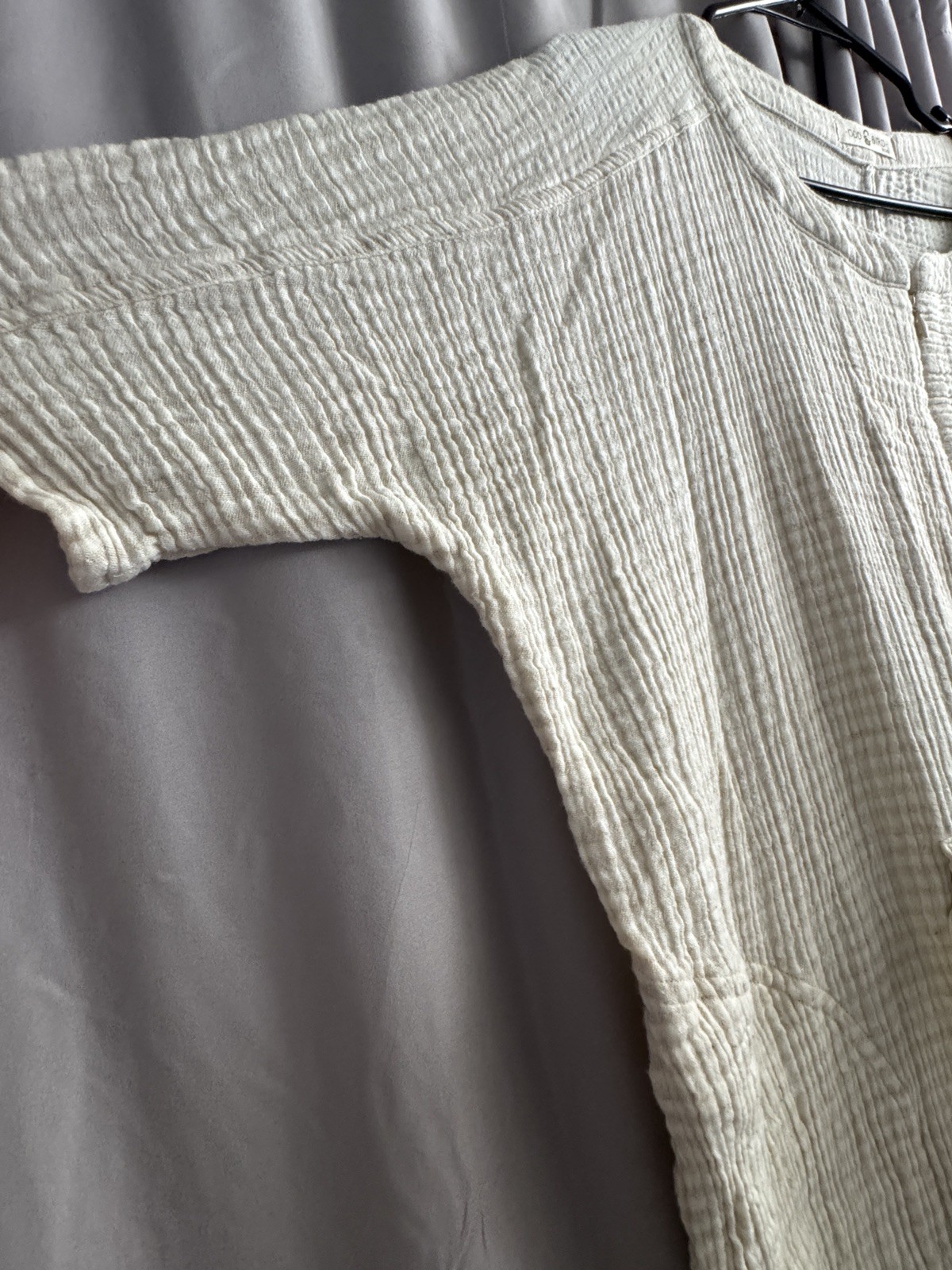 Odd Bird Ruya Tunic Dress XS/S Ivory Organic Cotton Gauze Belted Caftan