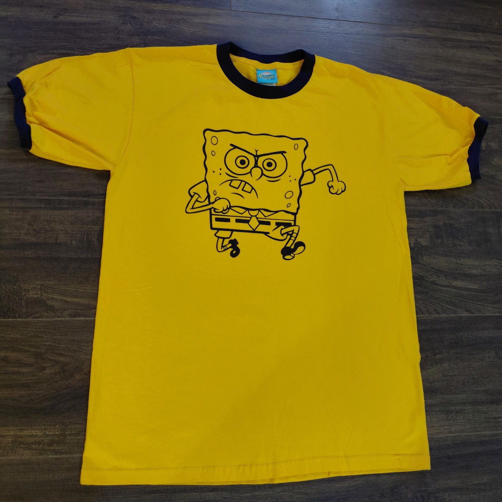 Vintage Spongebob Squarepants T Shirt Mens Large L Ringer Nickelodeon 2002 Y2k