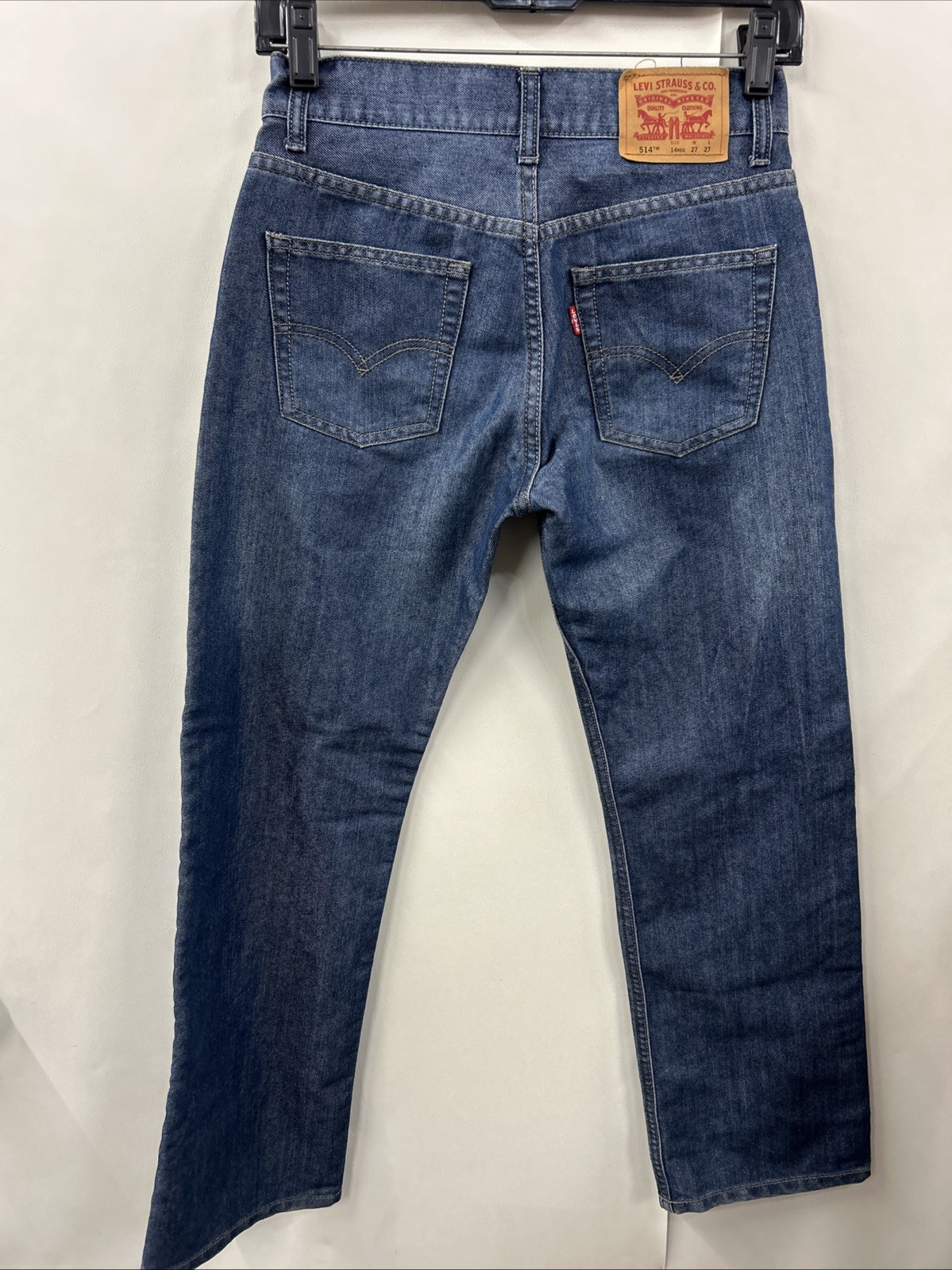 Levi’s 514 Red Tab Jeans Women’s 14 Reg 27×27 Slim Straight Blue Denim Mid Rise