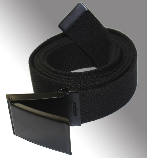 NEW 1.5″ inch WIDE FLIPTOP ADJUSTABLE CANVAS MILITARY WEB GOLF BLACK BELT BUCKLE
