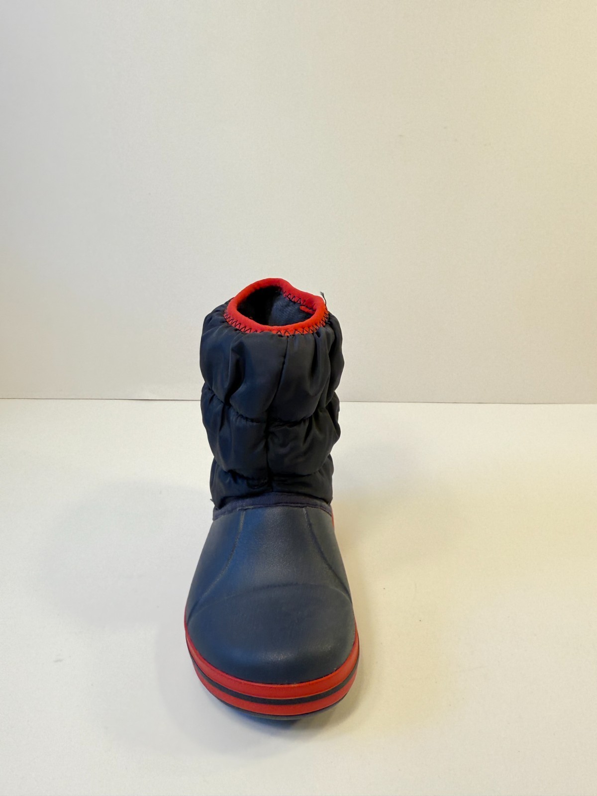 9.1 Crocs Toddlers Winter Puff Boots Kids Blue/Red-US 7