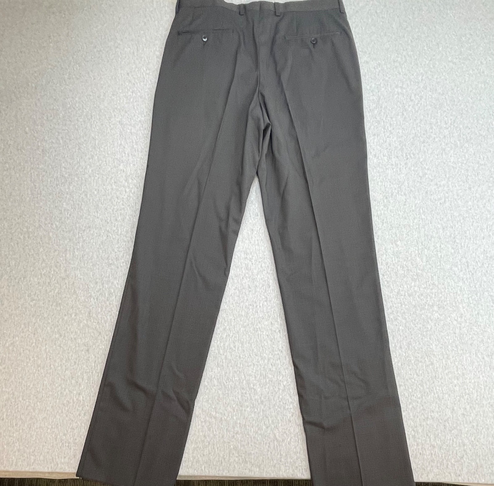 Santorelli Pants Mens 34 x 36 Micro Check Wool Blend Stretch Dress Made In Italy