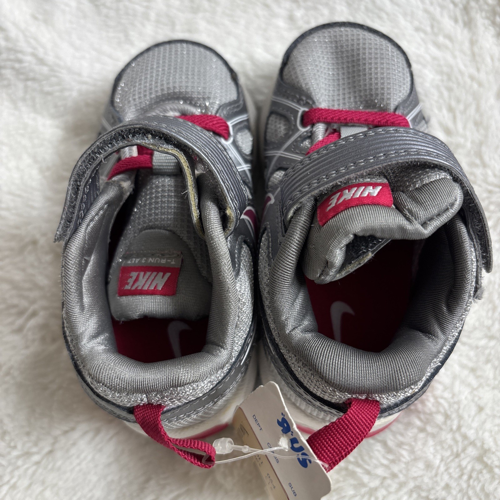 Nike Pink/Silver Synthetic Mesh Toddler Size 5C Nike T-Run 3 ALT RARE NWT