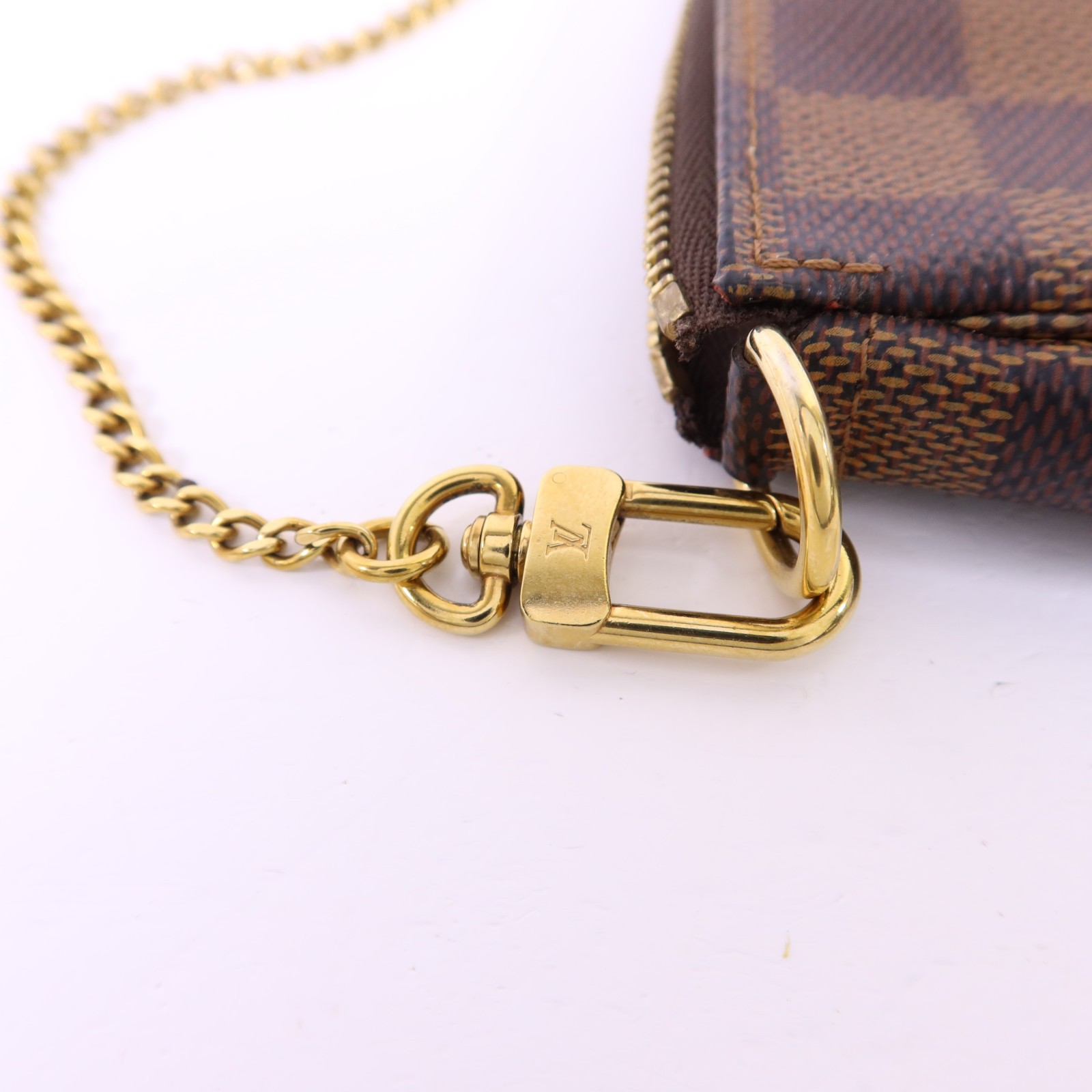 LOUIS VUITTON LV GHW Damier Mini Pochette Accessories N58009 Damier Brown