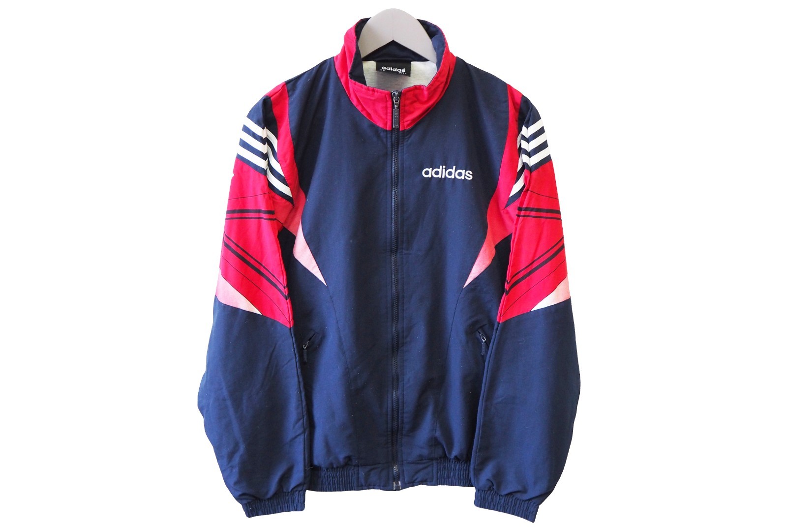 Vintage ADIDAS Track Jacket Full Zip Size M blue red sport classic 90s