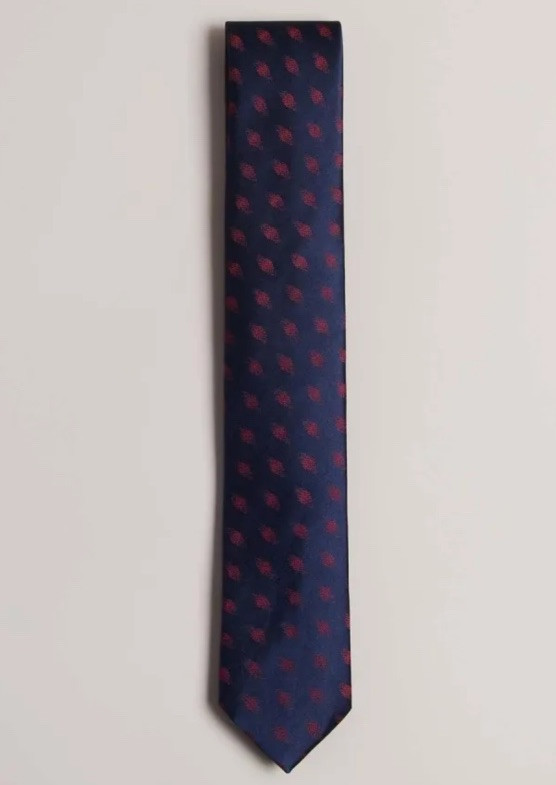 Ted Baker Men’s 100% Silk Tie Cronus Diamond Geometric Blue 3.25” Width