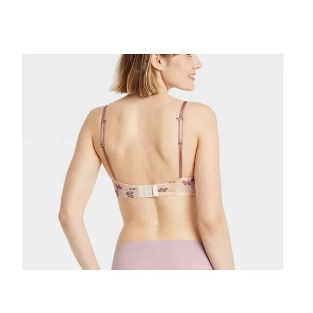 Auden Womens Bliss Lightly Lined Wirefree Bra – Auden Orchid Leaves Size 34C