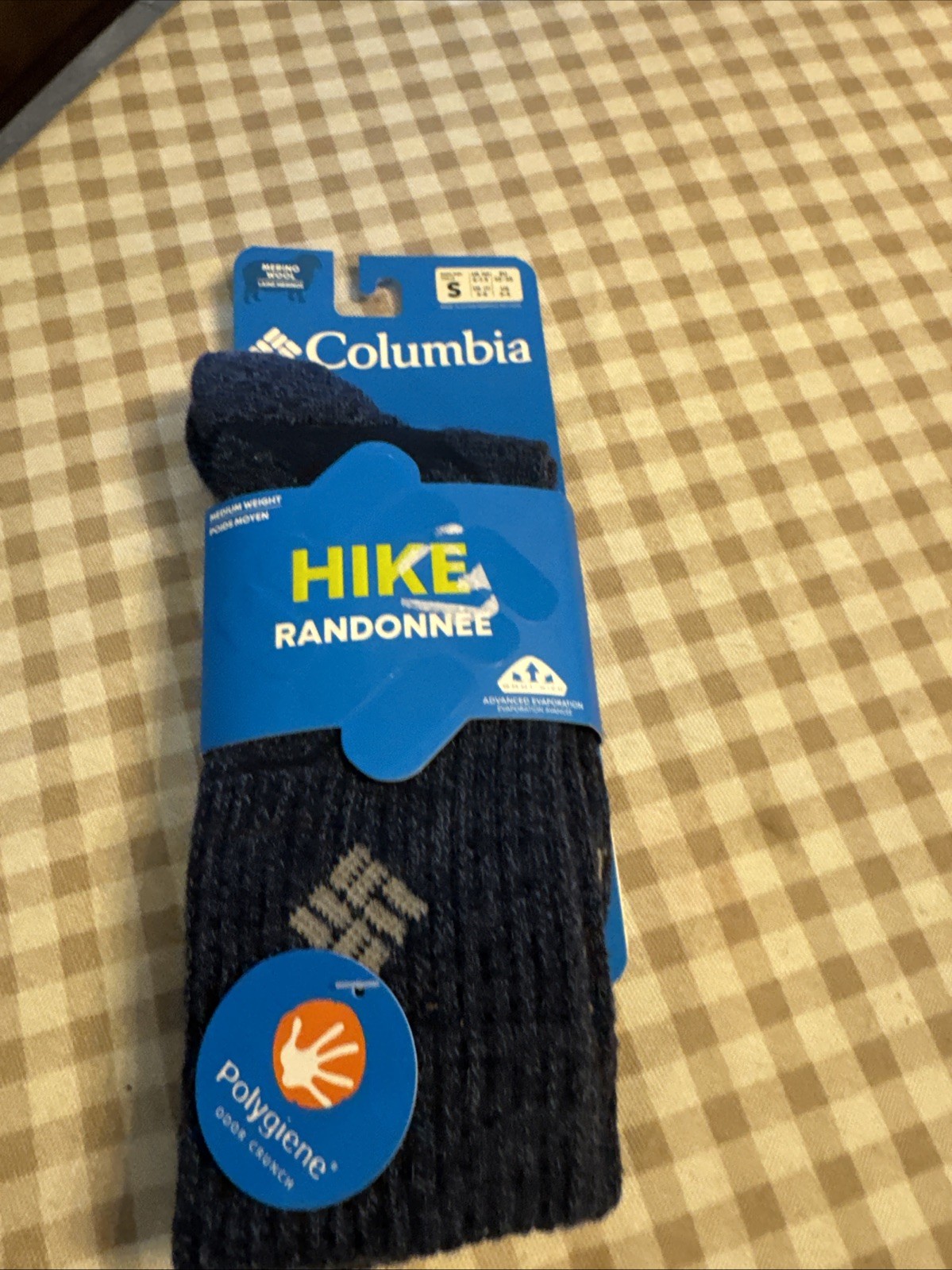 NWT Columbia Hike Merino Wool Blend Women’s Crew Socks Blue Size 4-7.75