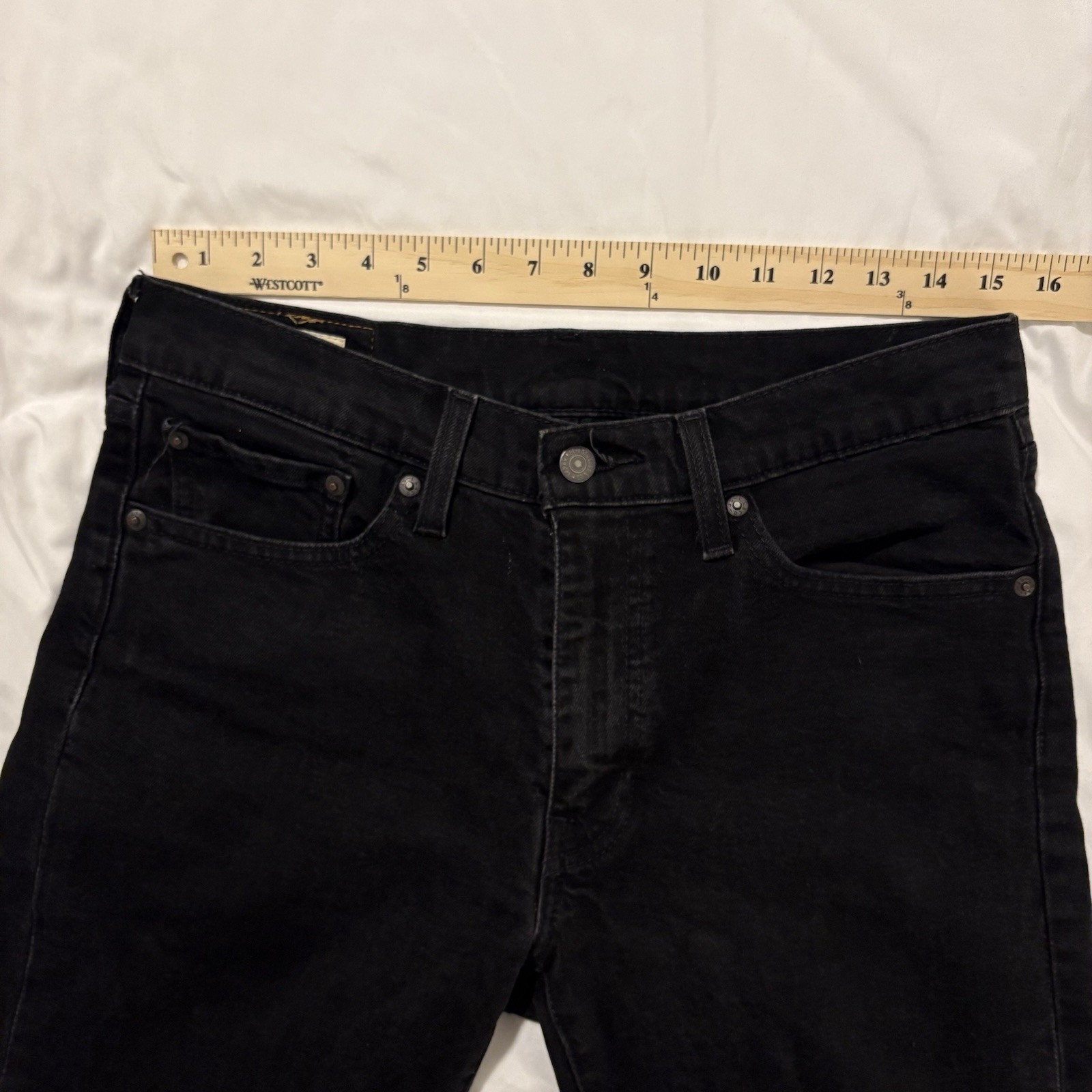 Levis 514 Straight Fit Jeans Mens 32×30 Black Dark Wash Denim Pants Red Tab
