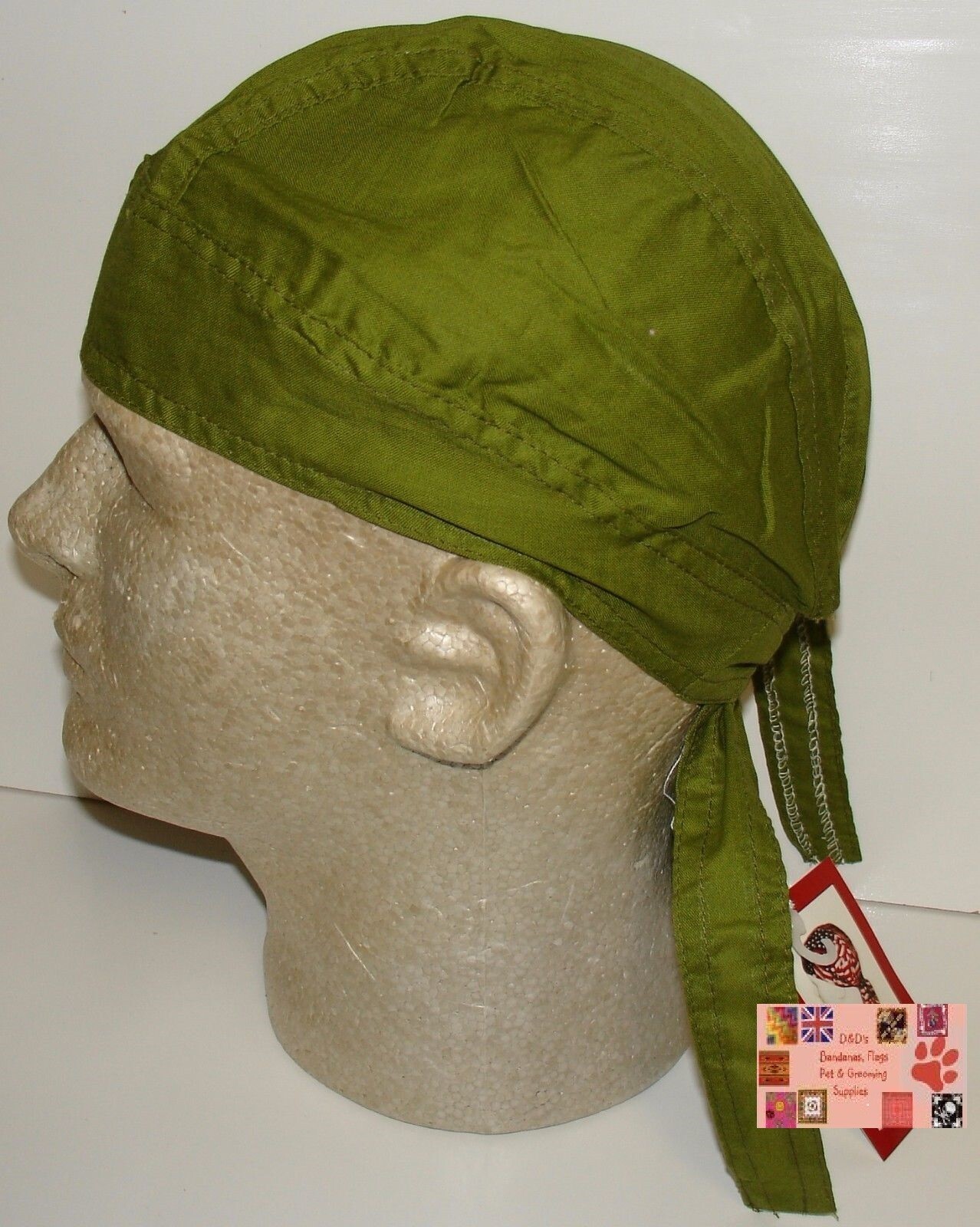 Solid Color DOO RAG Do Du FITTED BANDANA w/Ties HaVaDanna Danna Skull Head Cap