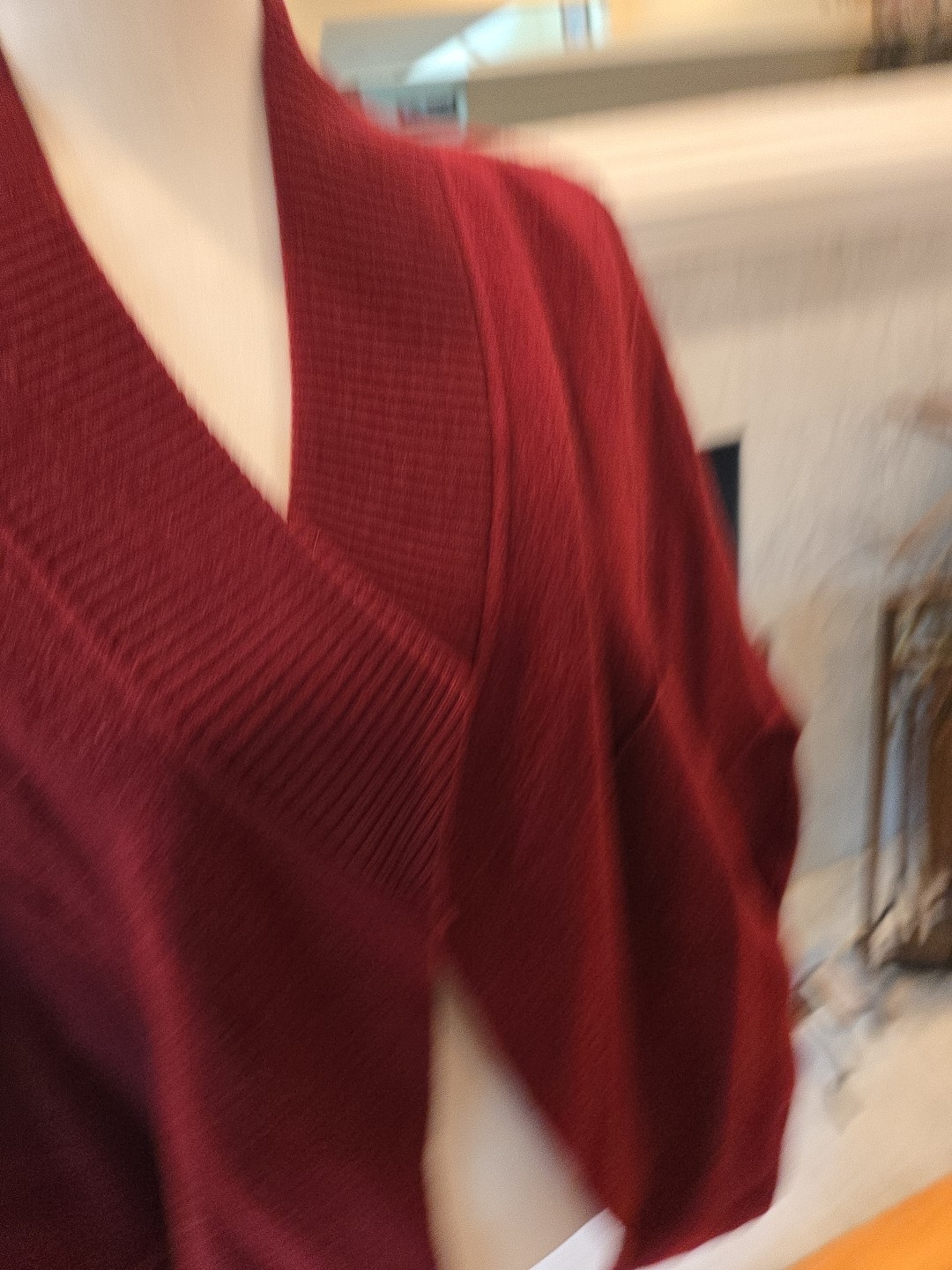 Moth Sweater Open Cape Cardigan Burgundy Women Oversized Batwing LARGE Wool