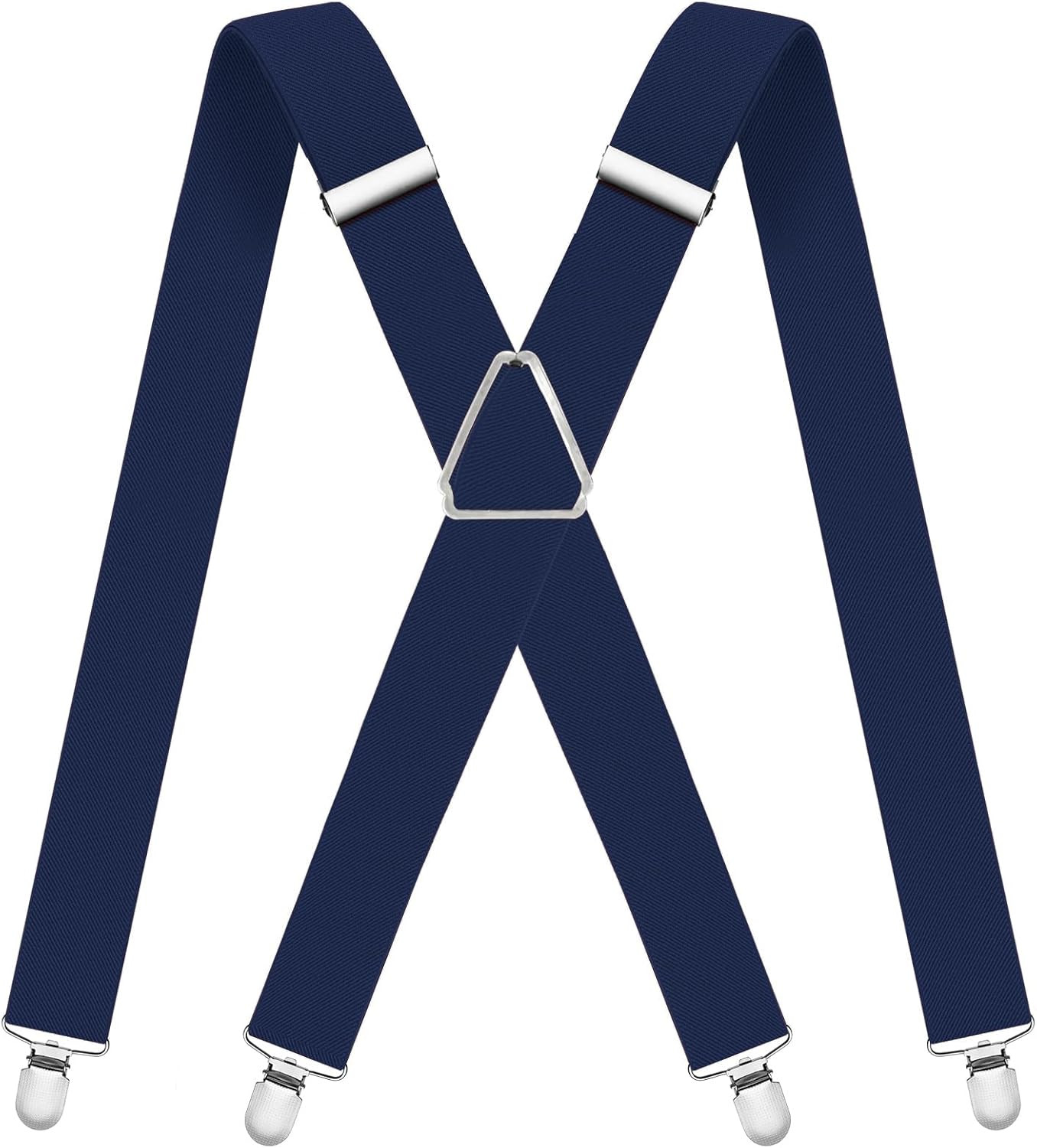 Mens Suspenders Adjustable Braces X-Back Elastic 4 Metal Clips Heavy Duty Strap