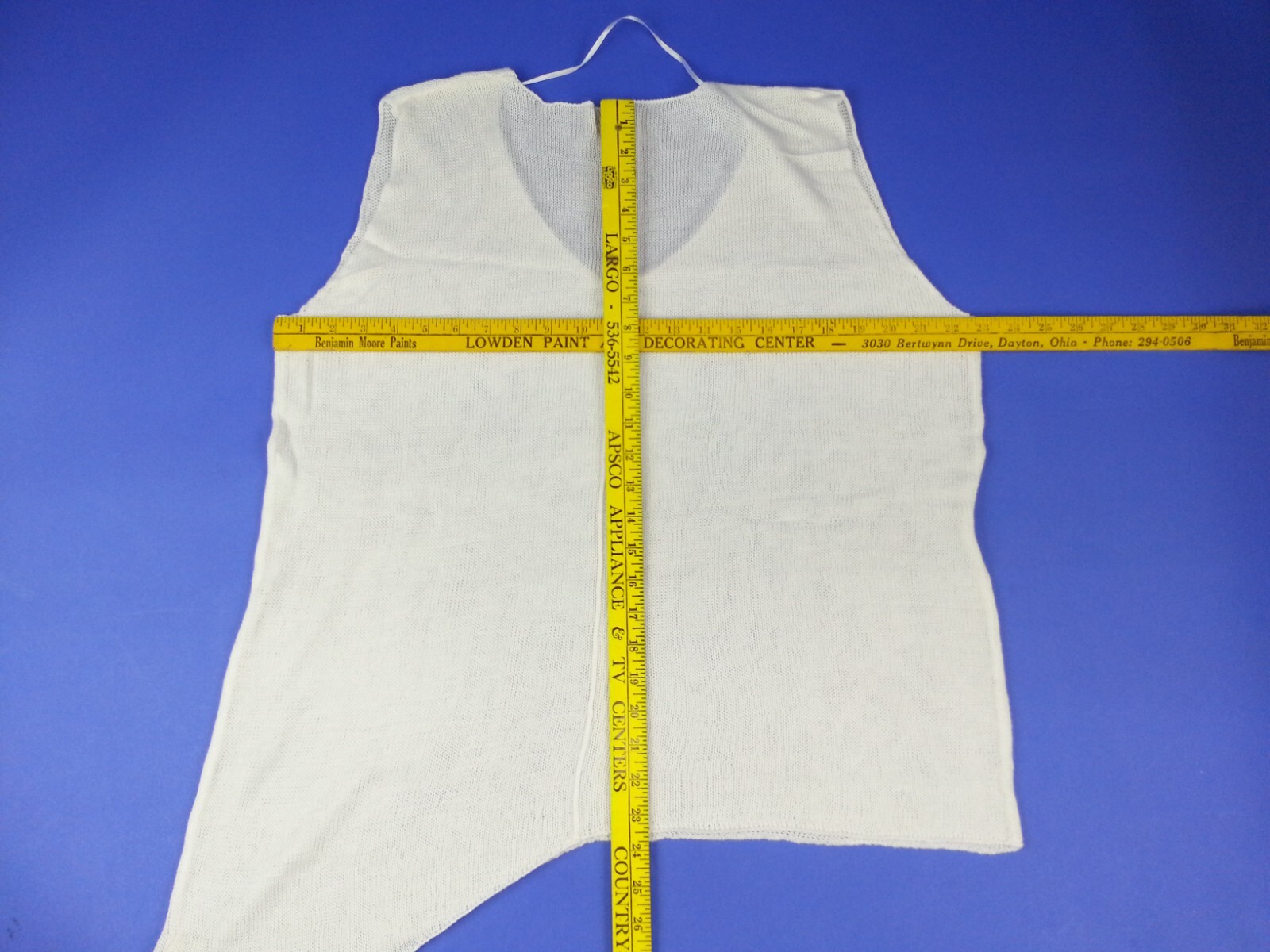 Cantoo Top XL / 2XL White Semi Sheer Sleeveless Knit Tunic Top With Slant Bottom