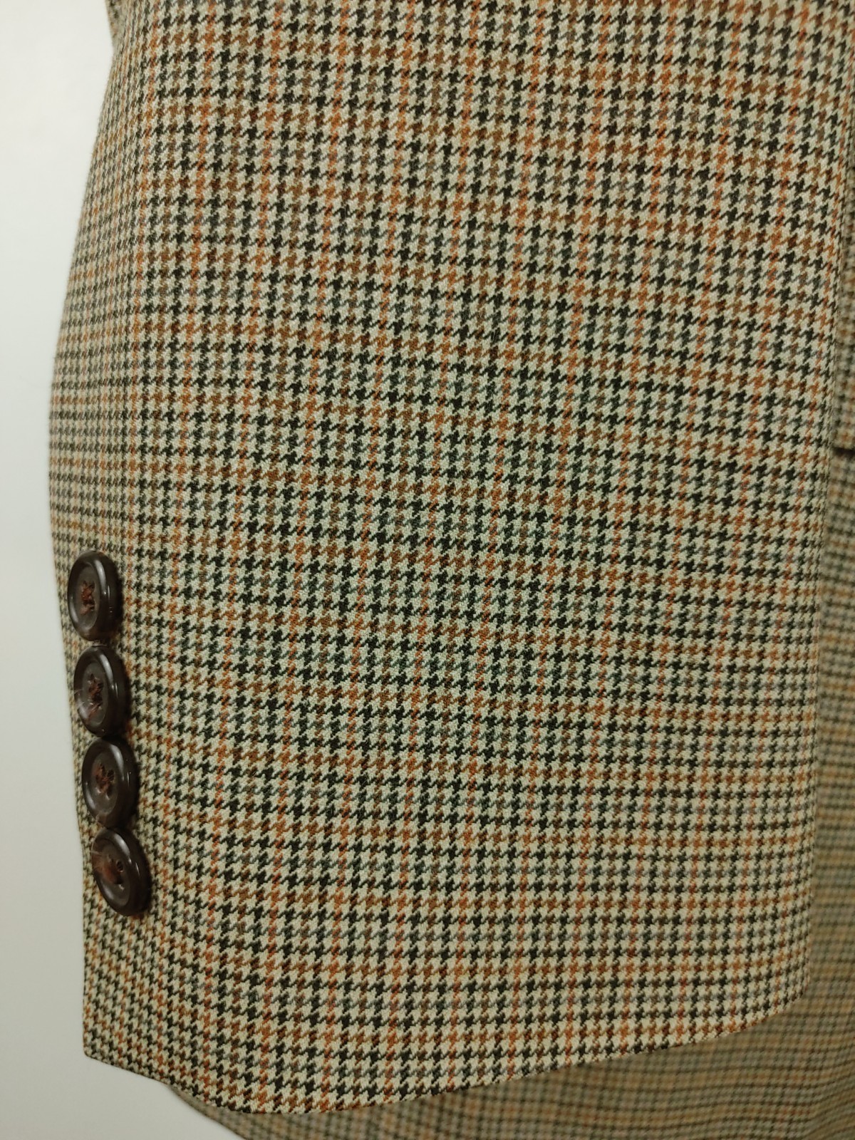 Vintage J Crew Blazer Men’s 40/41R Wool Brown Tan Houndstooth Sport Coat Jacket