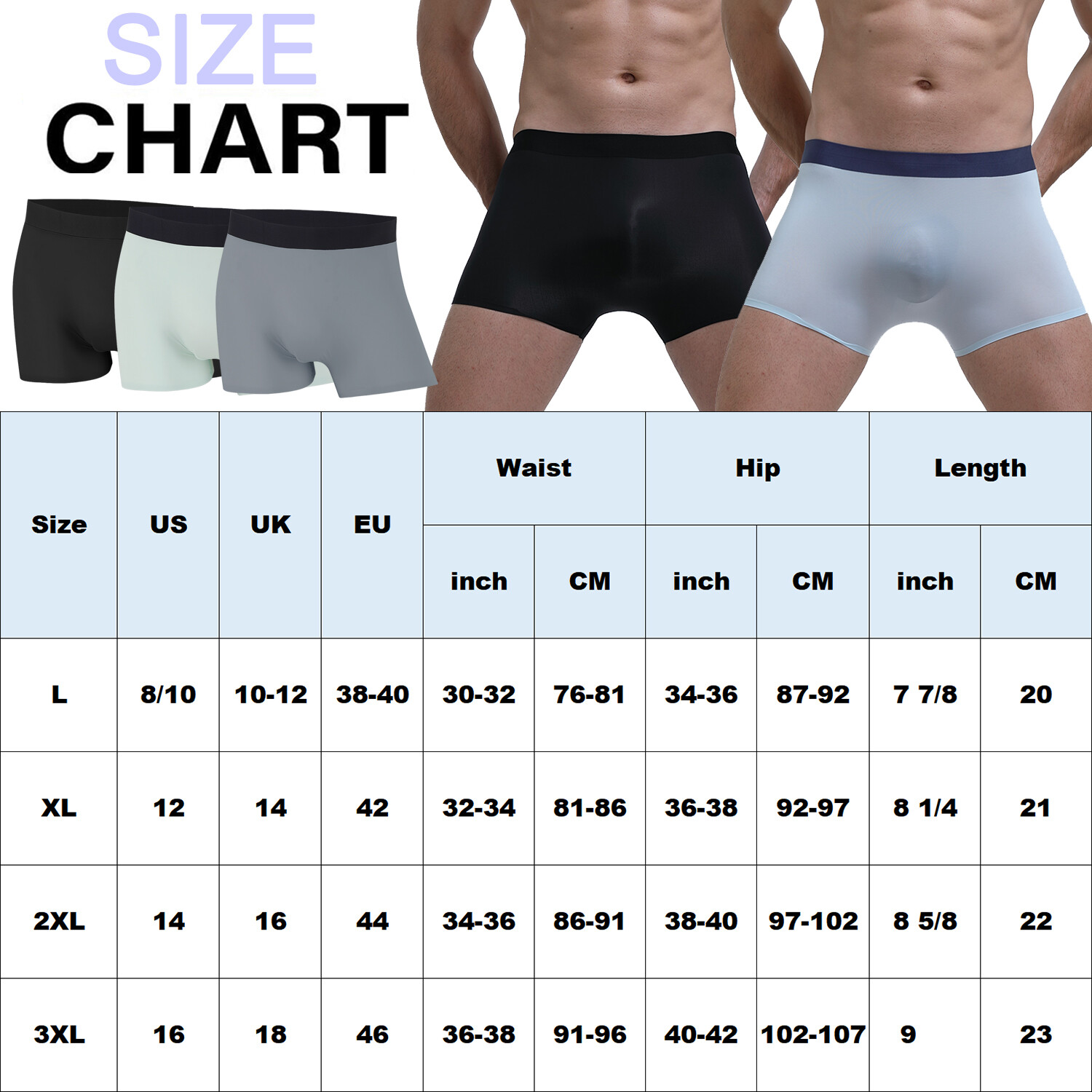 Mens Boxer Briefs Ice Silk Panties Comfortable Cool Underwear Super Thin Trunks
