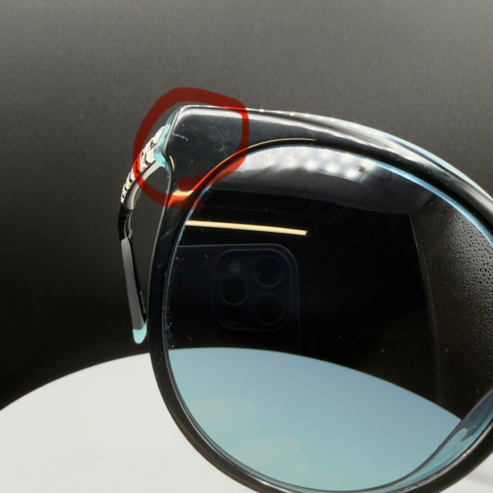 Tiffany & Co TF 4175B 8285/9S Black Cat Eye Sunglasses Blue Lens 55 19 140 READ
