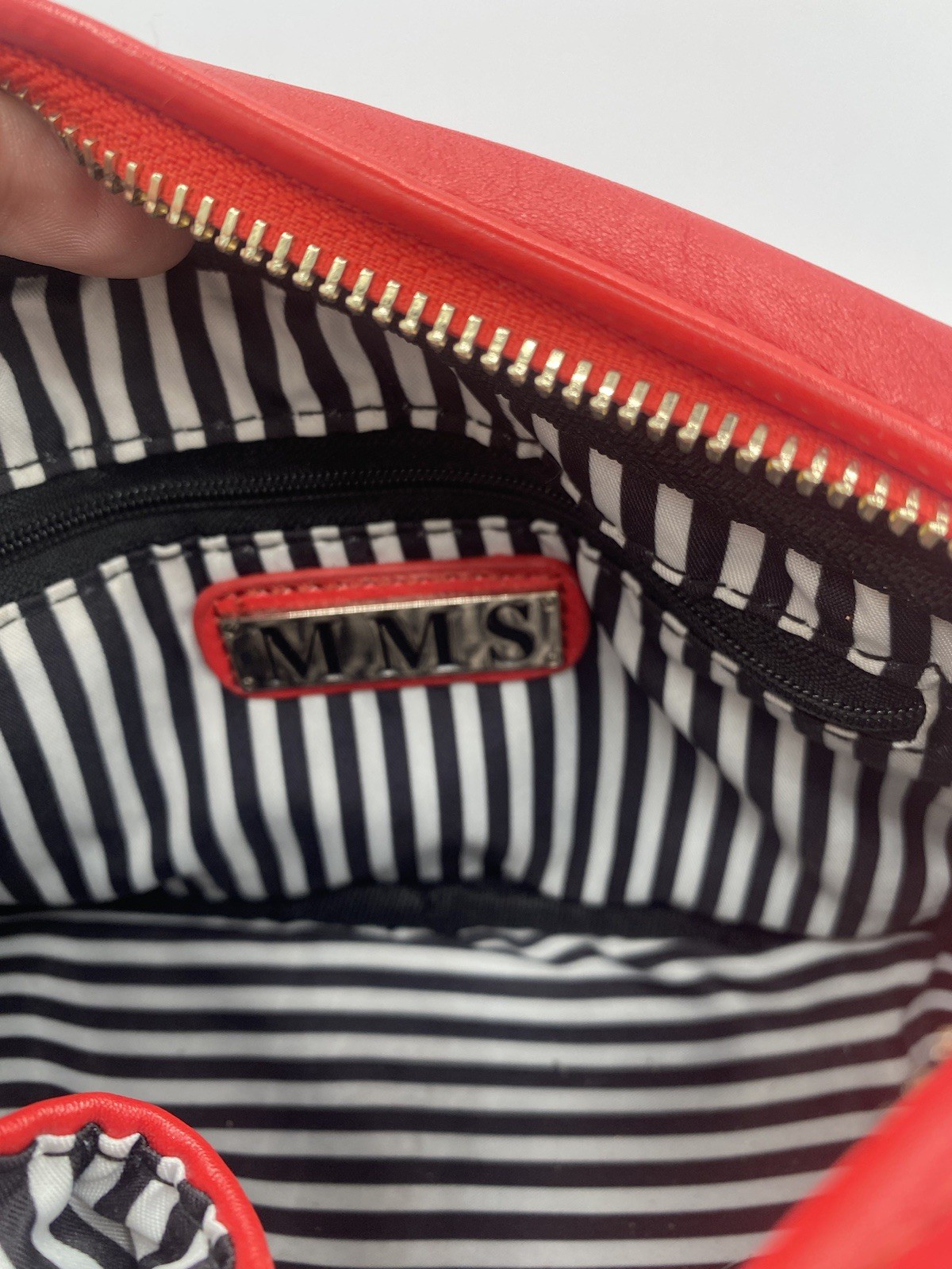 Red Quilted MMS Purse With Gold Chain And Studs