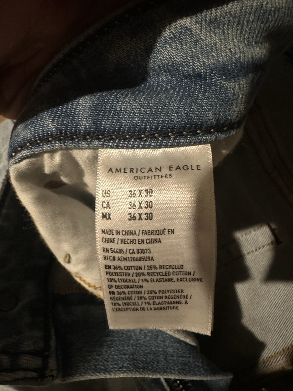American Eagle Outfitters Airflex+ Men’s Skinny Slim Light Wash Stretch Jeans