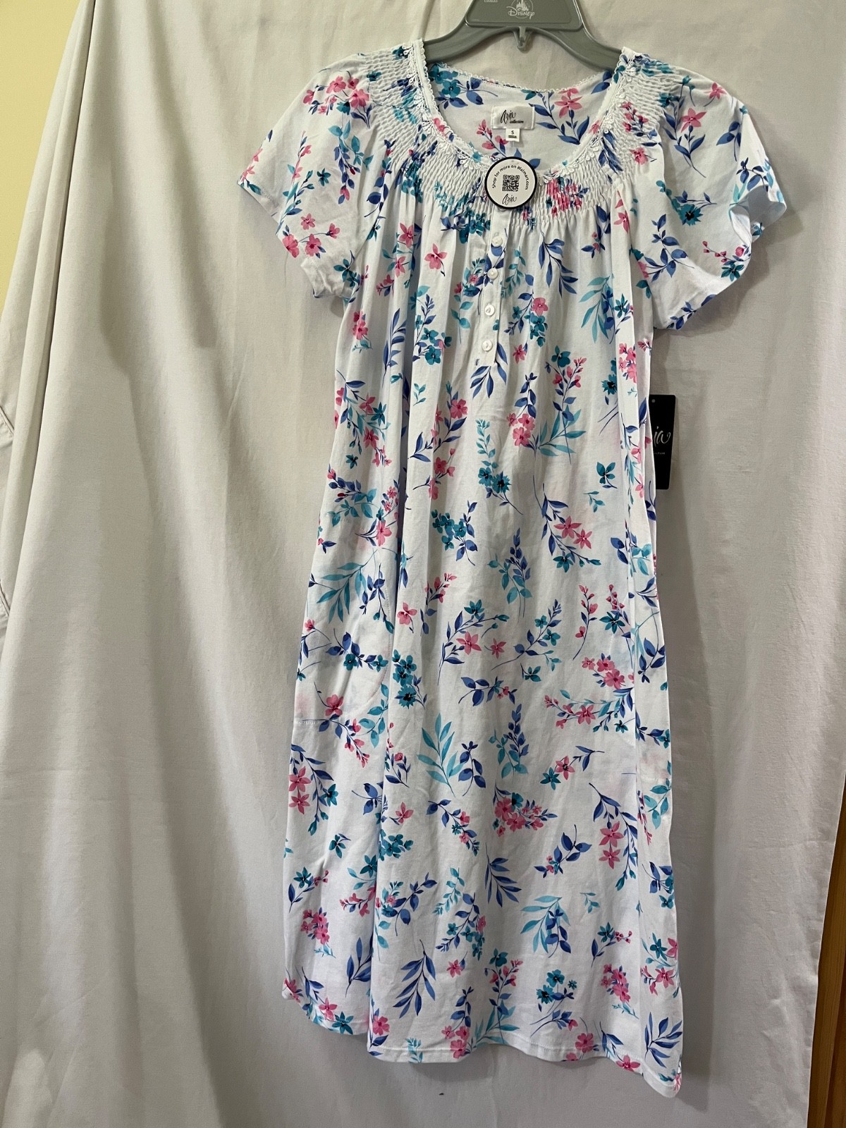 Aria 100% Cotton Women’s Short Sleeve Scoop Neck Nightgown Pockets Many SZ NEW