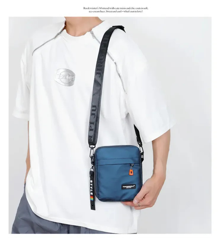 Simple Mini Men Crossbody Bag For Phone Side Bag Casual Waterproof PU Leather
