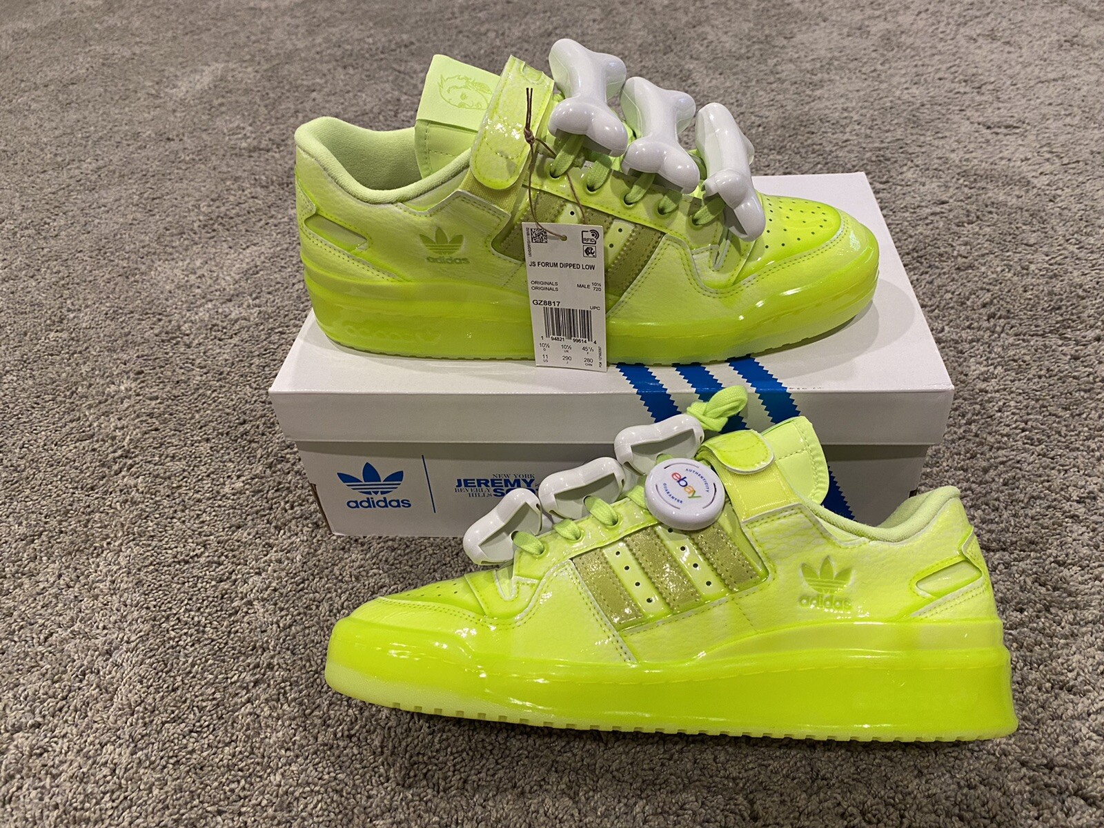 Adidas Jeremy Scott, 6 White Bones Only, Shoes Not Included.