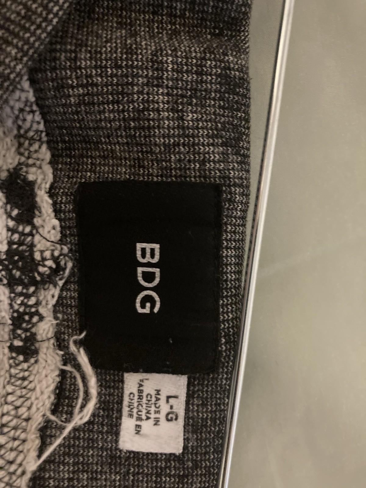 BDG Shorts Knit Fabric Stretch Drawstring Waist Size L Black / Gray / White