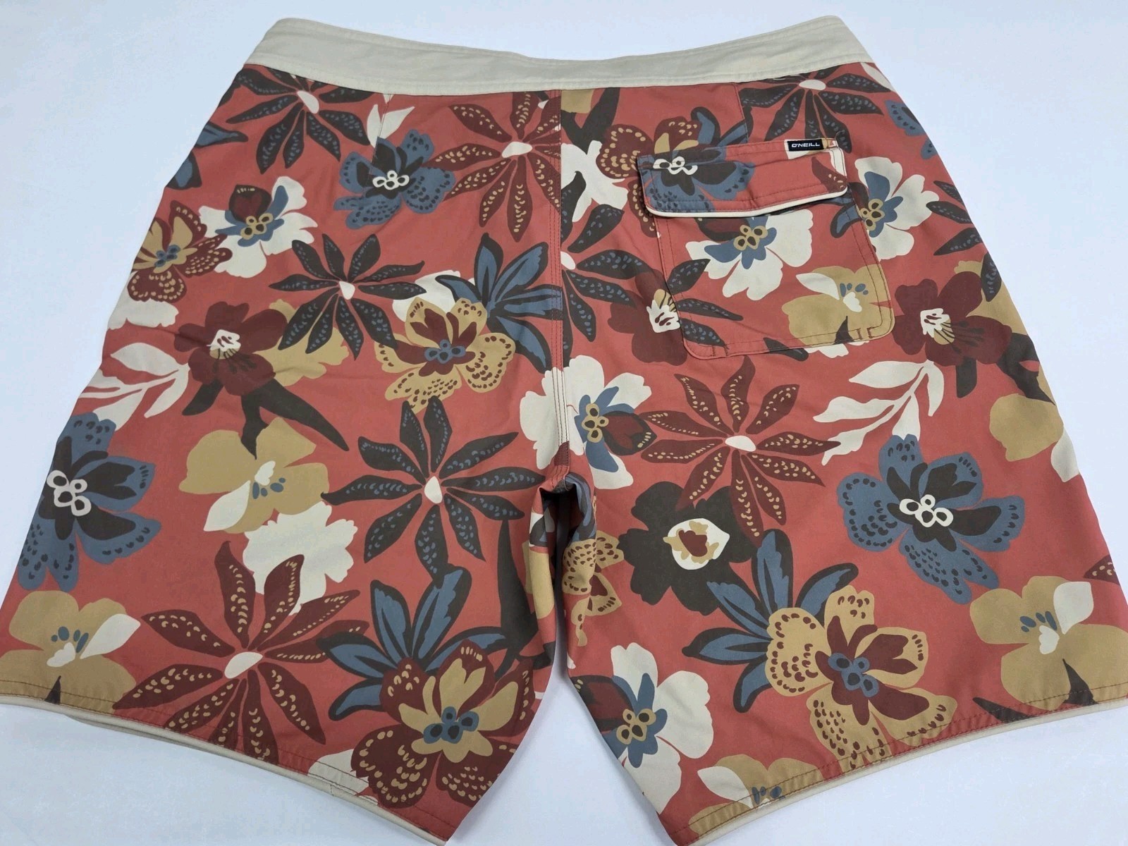 Oneill Mens Hyperfreak Boardshorts Drawstring Back Pocket Floral Size 34/8 #9137