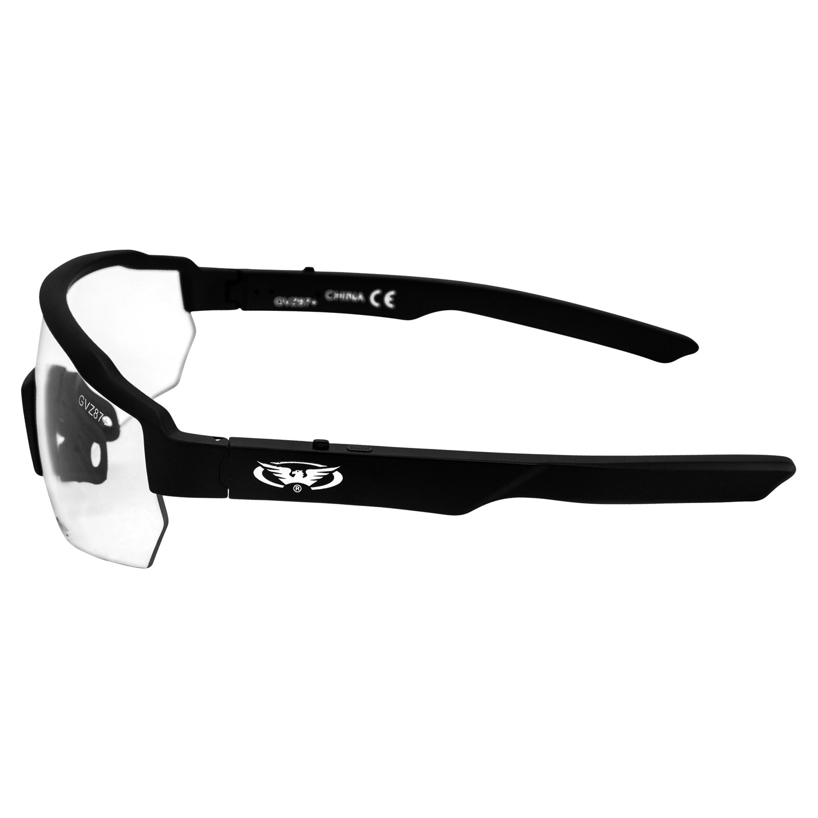 Global Vision Jam 1 Black Cycling Glasses w/ Clear Lenses, Wireless Bluetooth