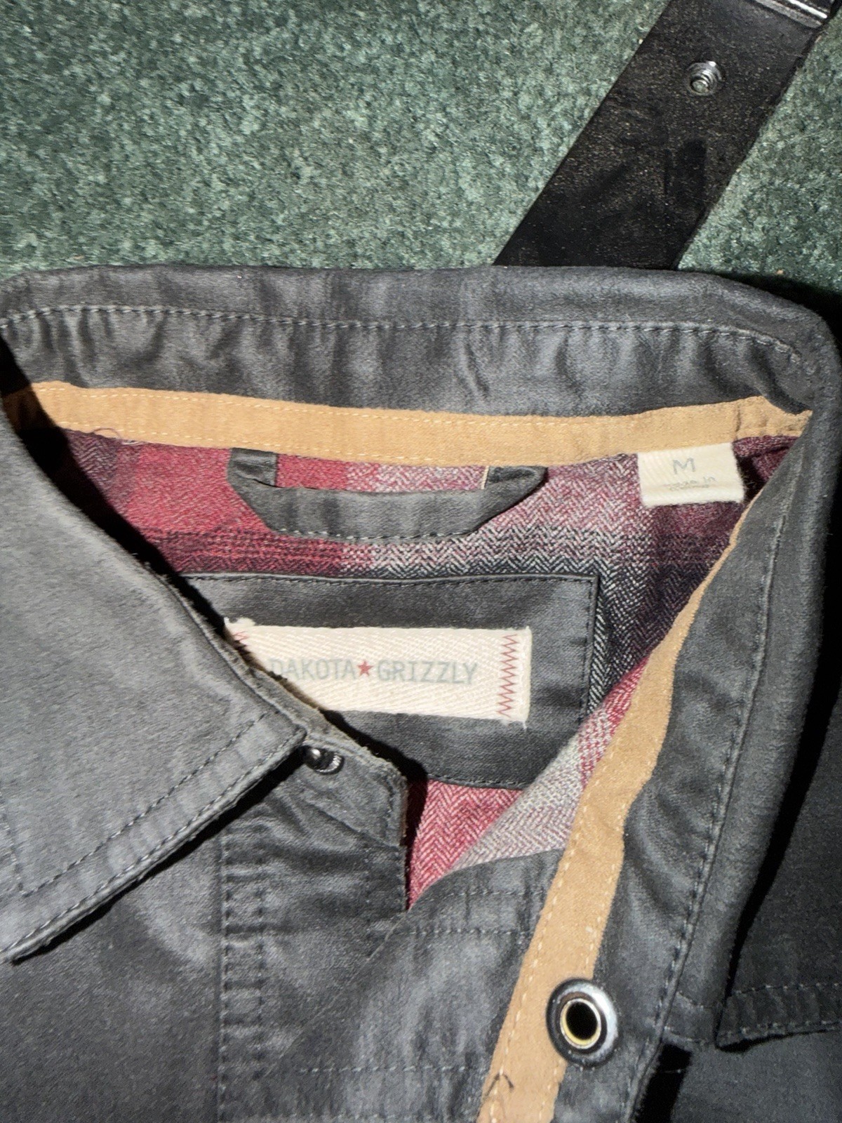 Dakota Grizzly Men’s M Black Waxed Canvas Snap Button Shirt Jacket Workwear