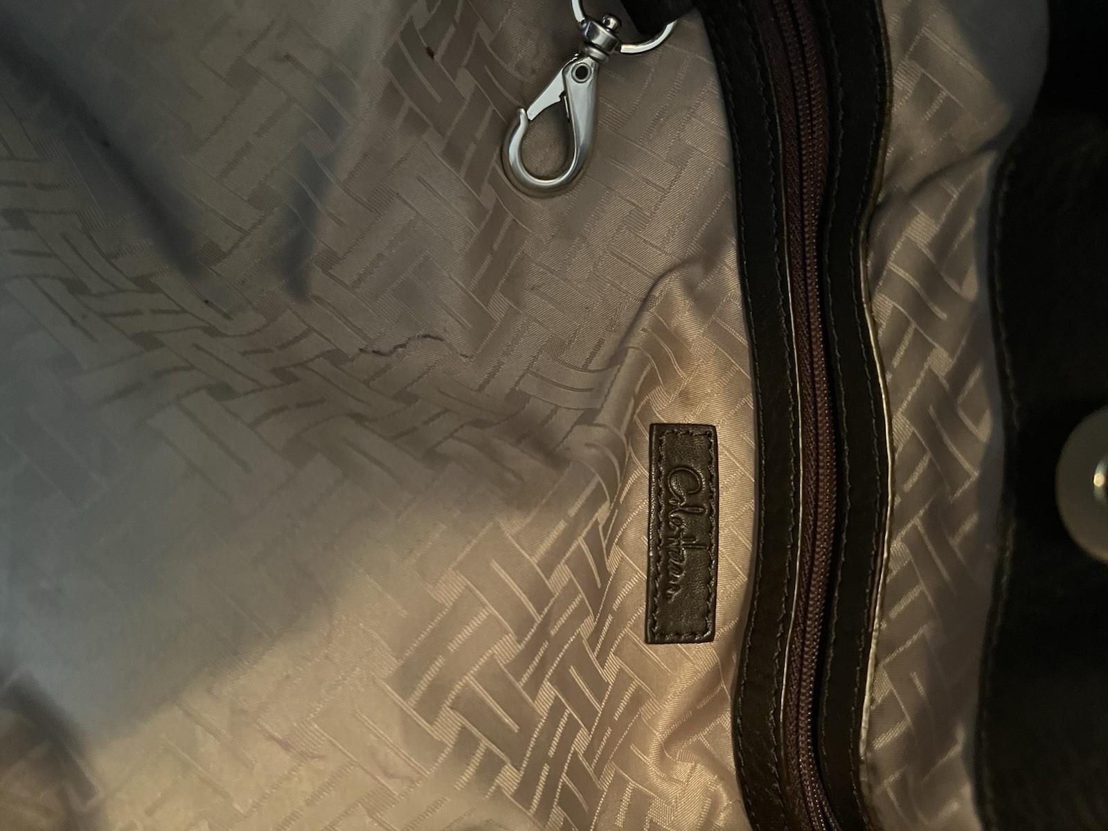 Cole Haan Brown Pebbled Hobo Bag Medium Top Handle Zip Detachable Strap