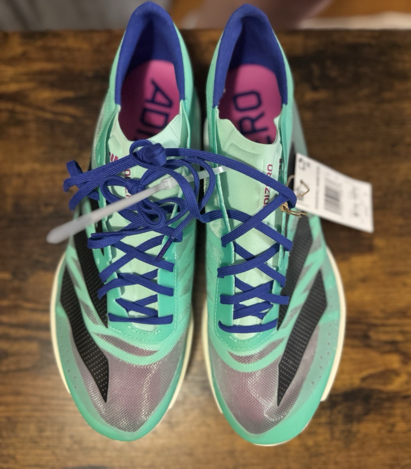 Adidas Adizero Ambition Pulse Mint/Blue Running Track Shoes W 10.5 – NO SPIKES