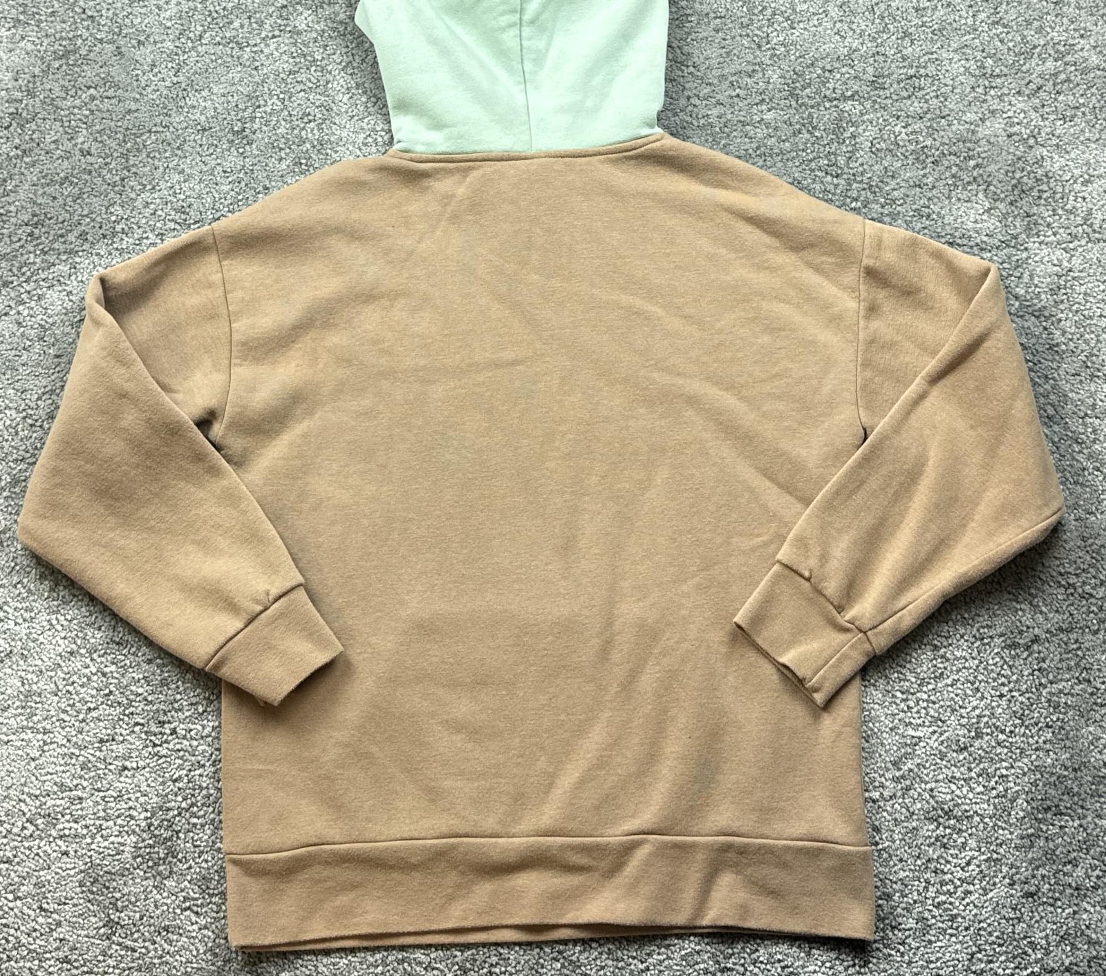 Star Wars Grogu Baby Yoda Hoodie Womens Small Tan Green Ears Her Universe