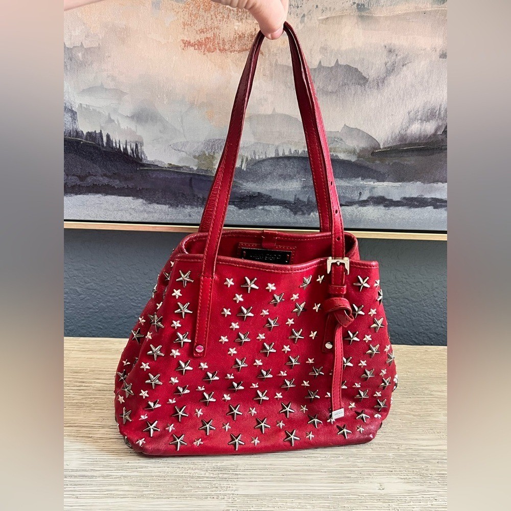 Jimmy Choo Small Sofia Red Leather Star Studded Handbag – EXCELLENT CONDITION