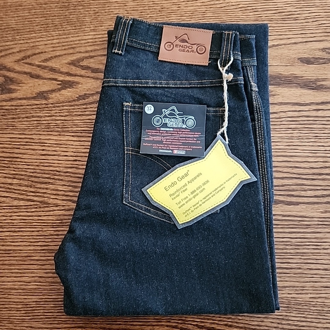 Endo Gear Mens Dupont Kevlar Motorcycle Riding Jeans Size 32×33 Dark Wash New