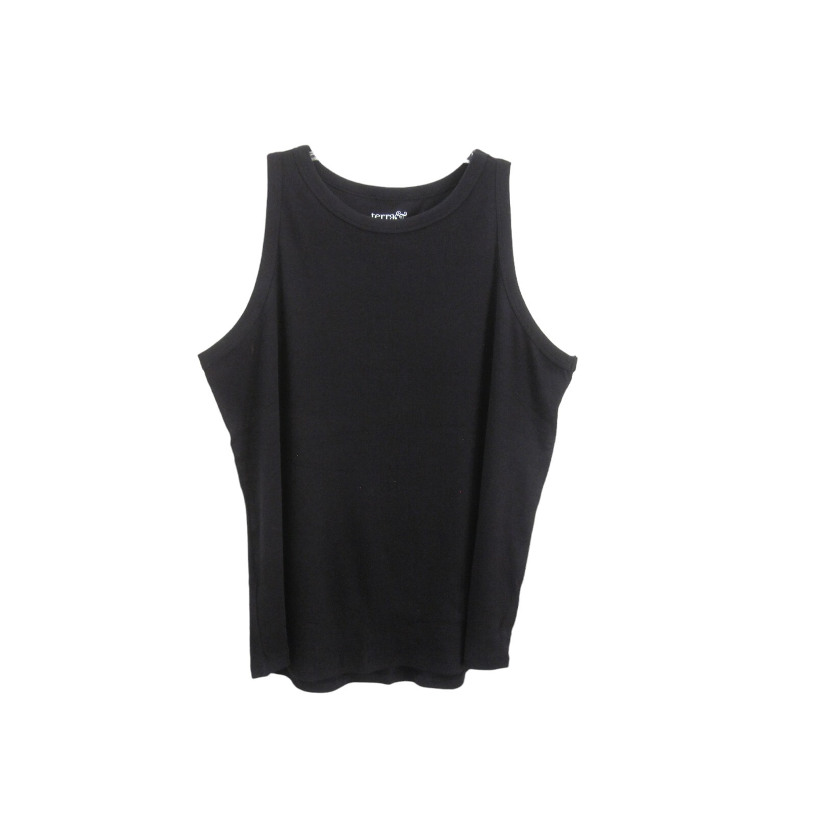 NWT TERRA & SKY Black Soot High Neck Ribbed Tank Top Sz 3X (24/26) z1