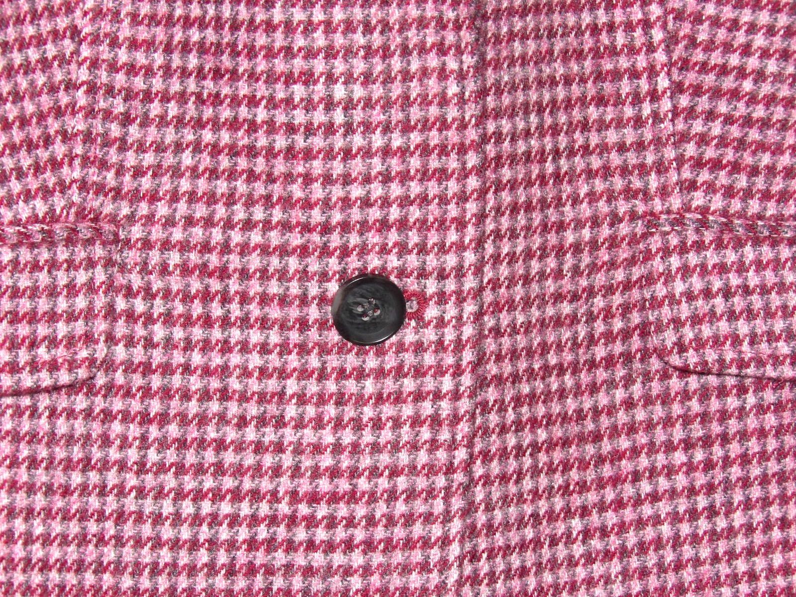 TALBOTS Pink Houndstooth 2 Button Wool Blend Tweed Office Blazer Women’s 12P