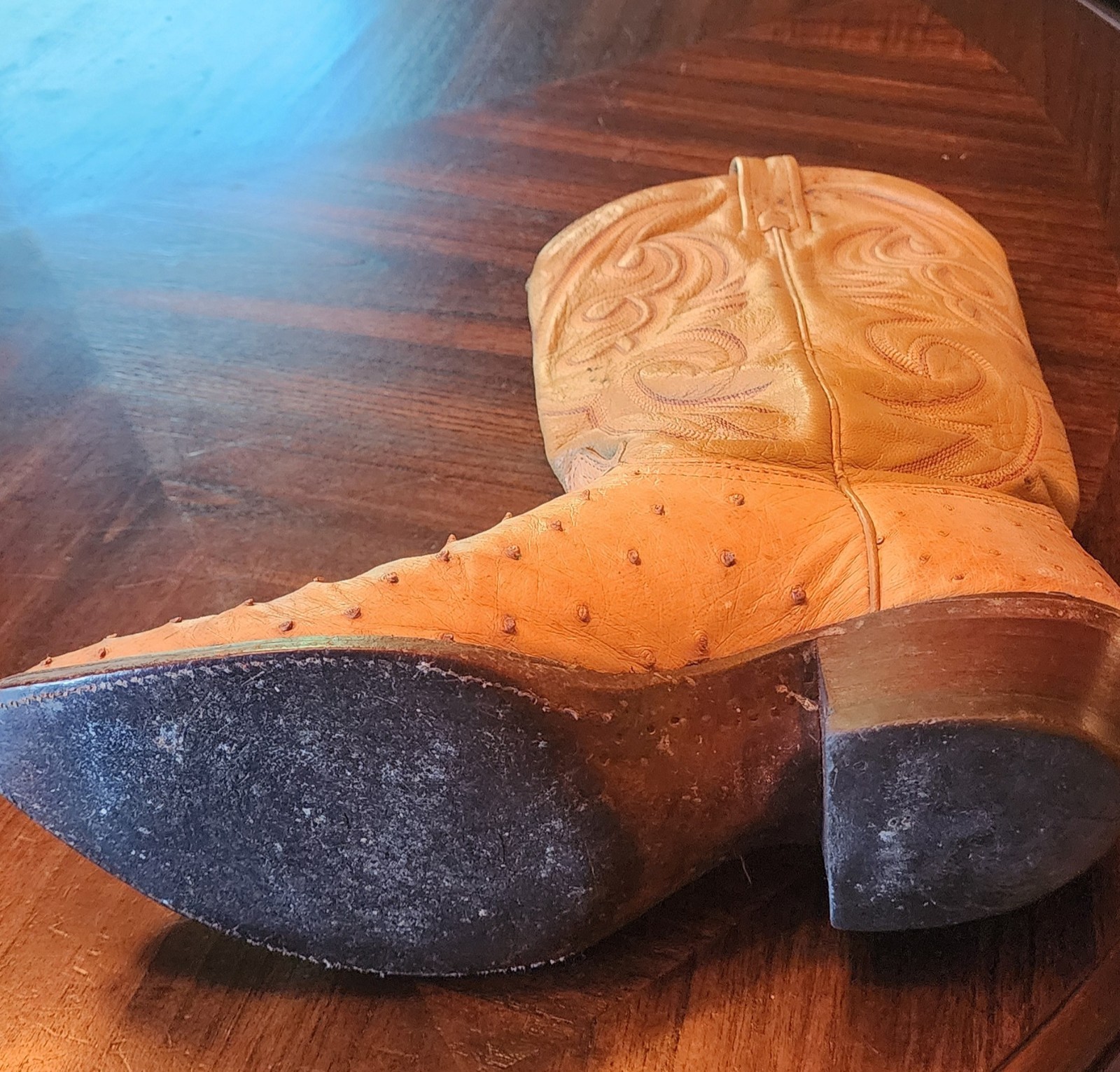 J. Chisholm Men’s Full Quill Ostrich Leather Boots 10D