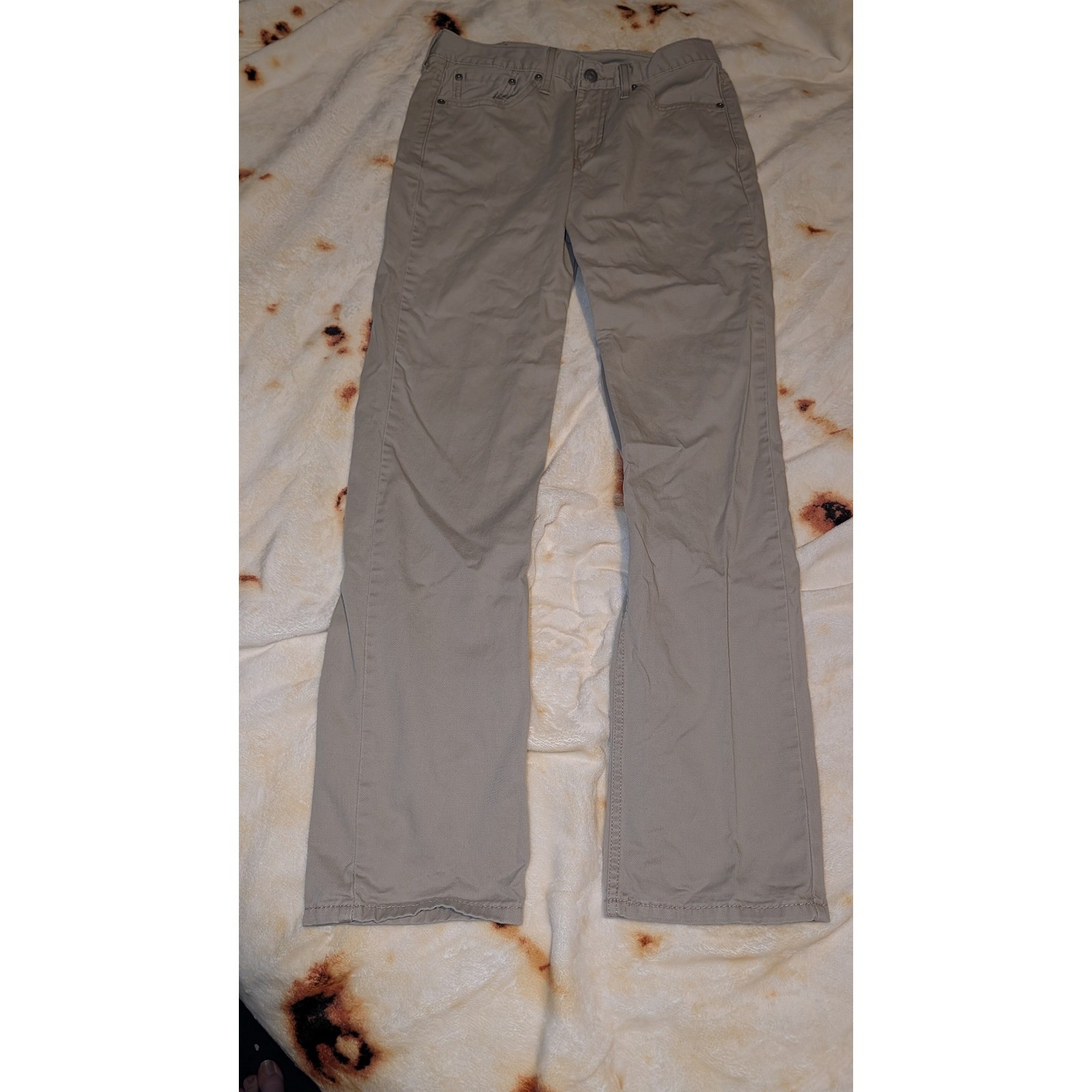 Levis 514 Straight Fit Khaki Tan Cotton Pants Mens 29×32 Waterless 3249-0001