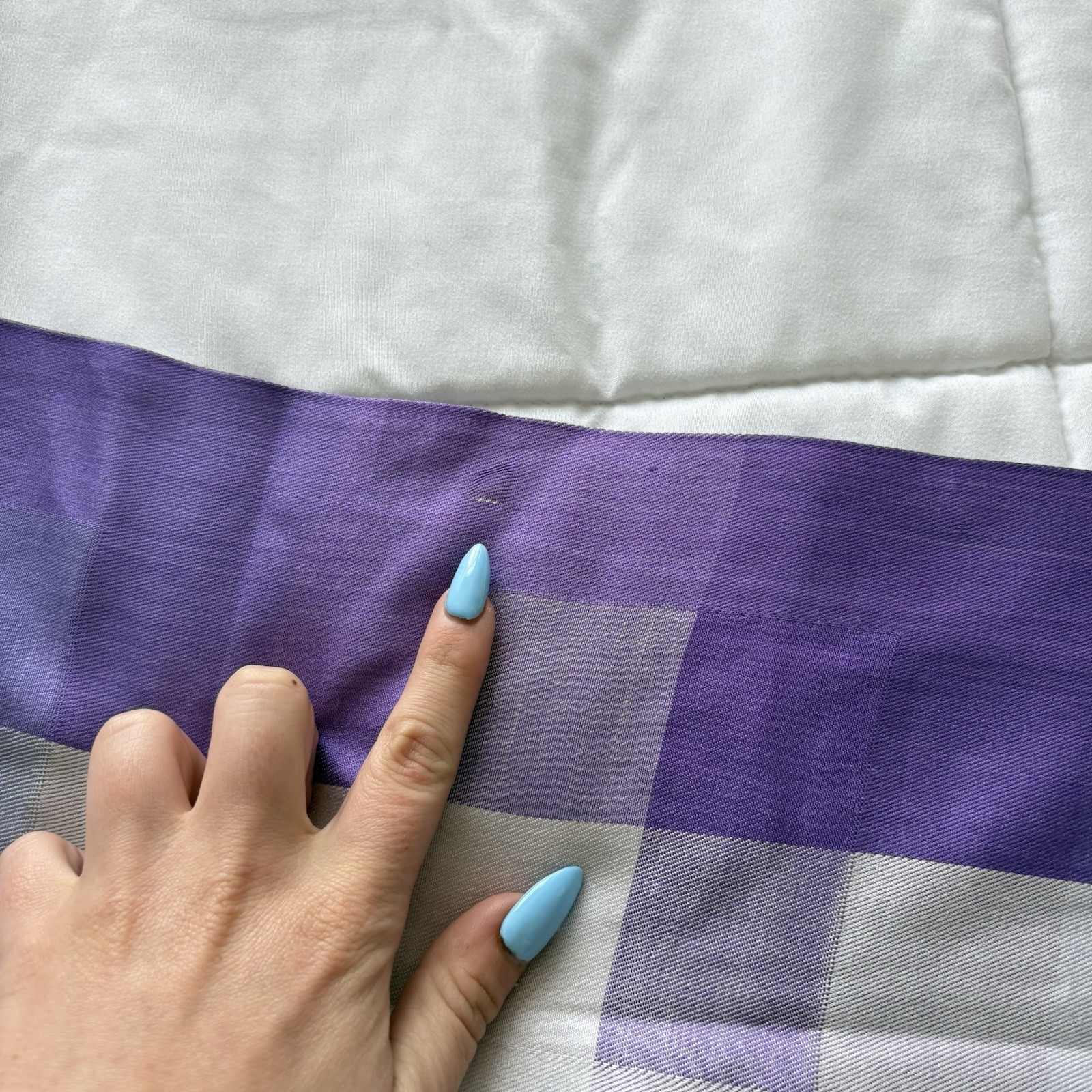Vintage Purple Plaid 100% Silk Rectangle Scarf 22.5×75 Quiet Luxury Whimsy Fairy