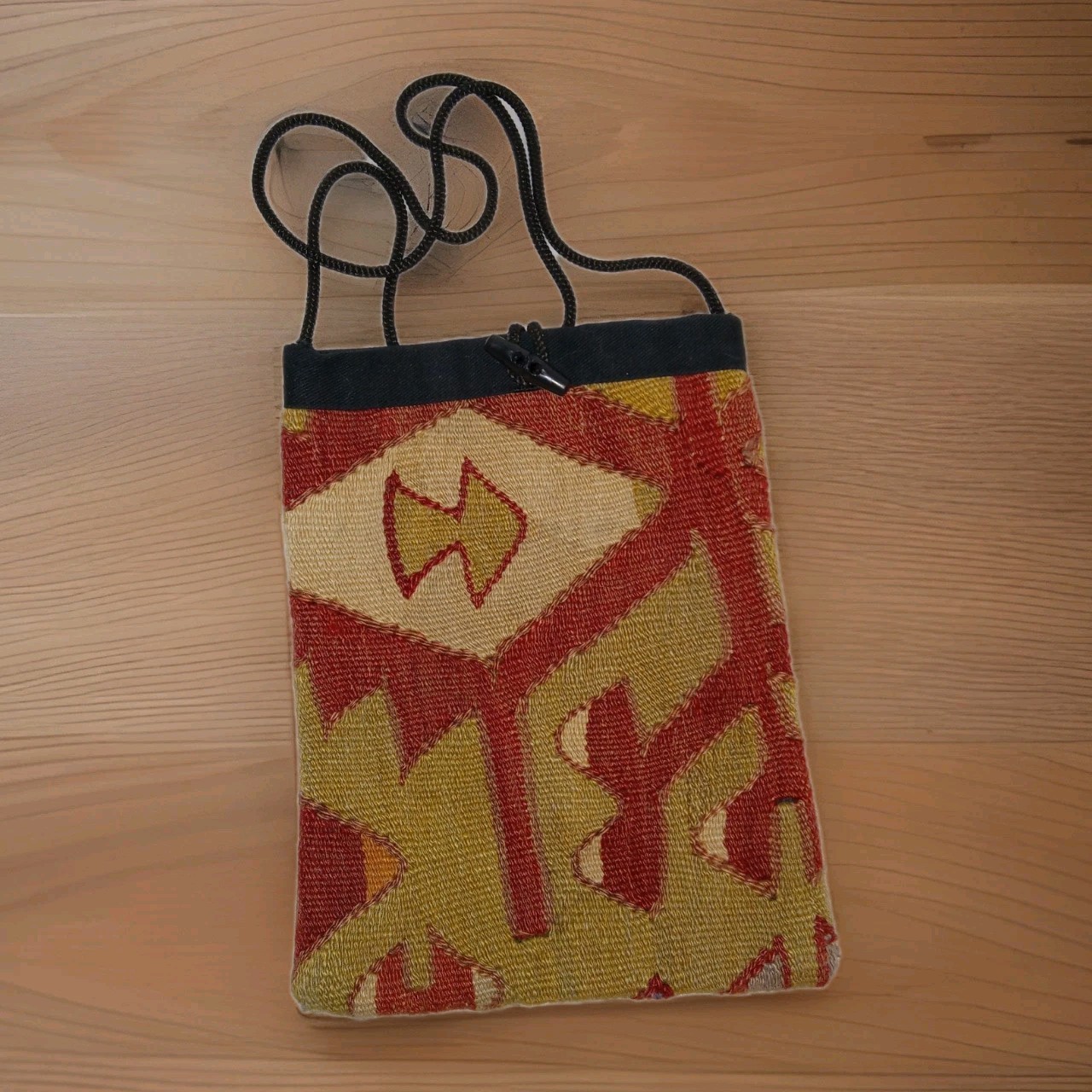 Flat Weave Kilim Rug Anatolian Style Handbag Tassel Crossbody Boho