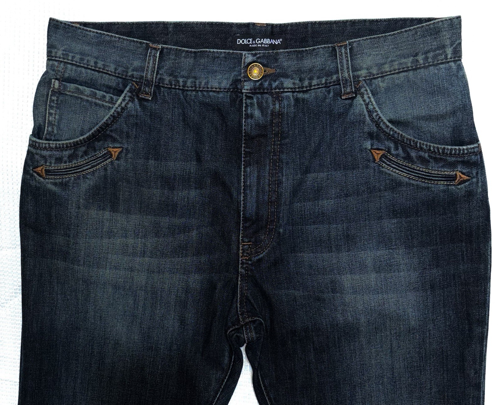Dolce & Gabbana Men’s Western Pockets Blue Jeans Size 34W/ 26.5 In