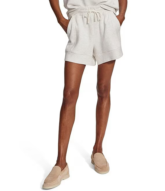 NEW! $98 VARLEY ATRIUM HIGH WAIST DOUBLESOFT SHORTS IVORY MARL SZ S
