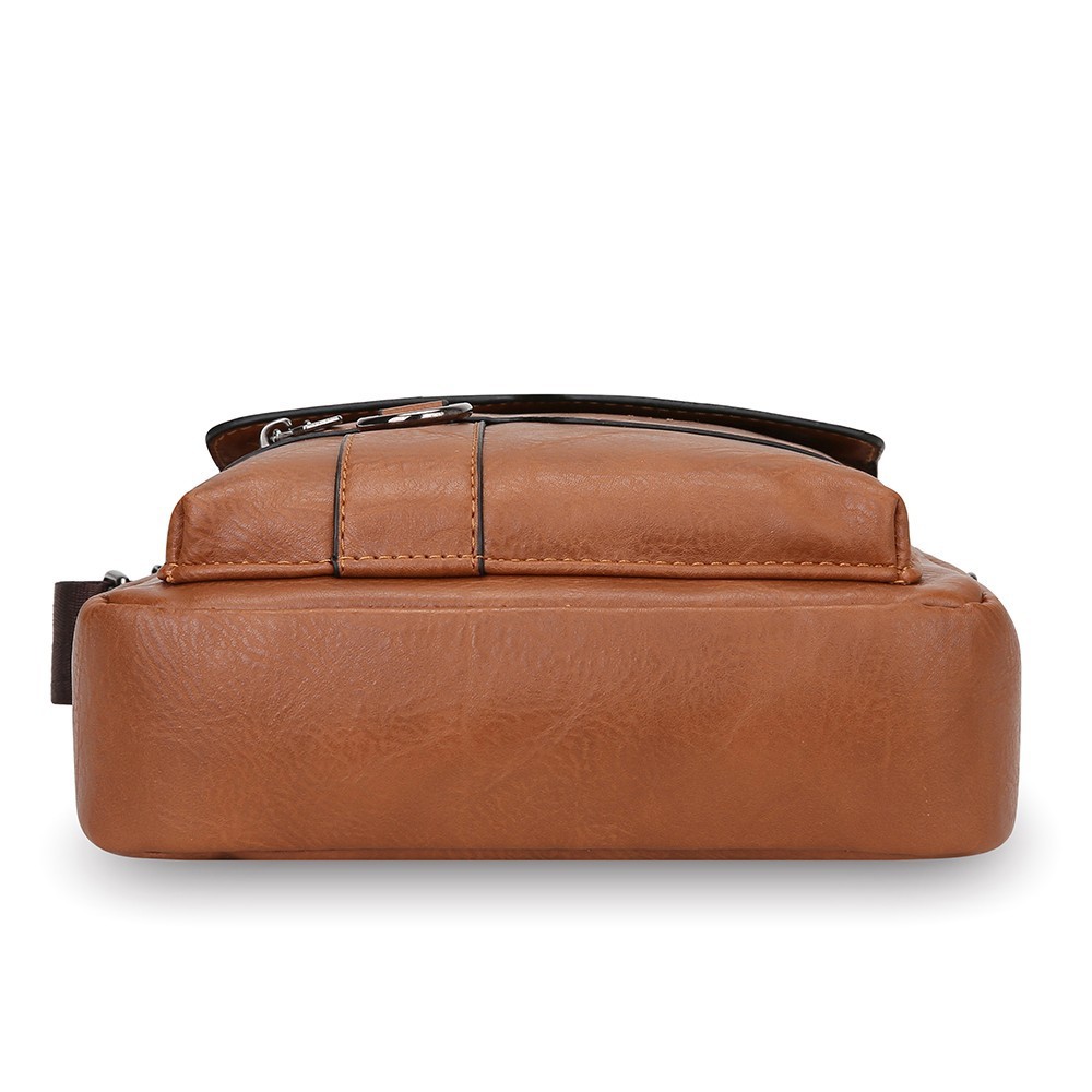 Men’s Shoulder Messenger Bag Business PU Leather 8″ Handbag Outdoor Sport Bag